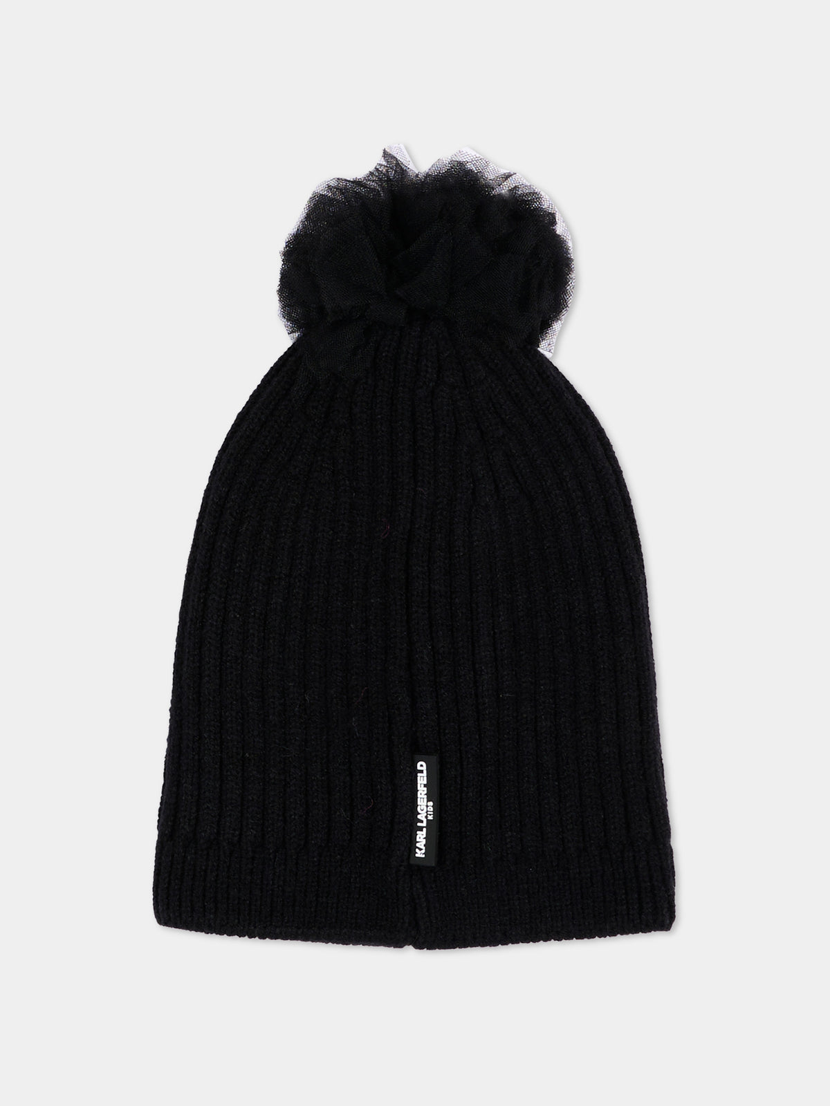 Berretto nero per bambina con Choupette,Karl Lagerfeld Kids,Z31425 09B