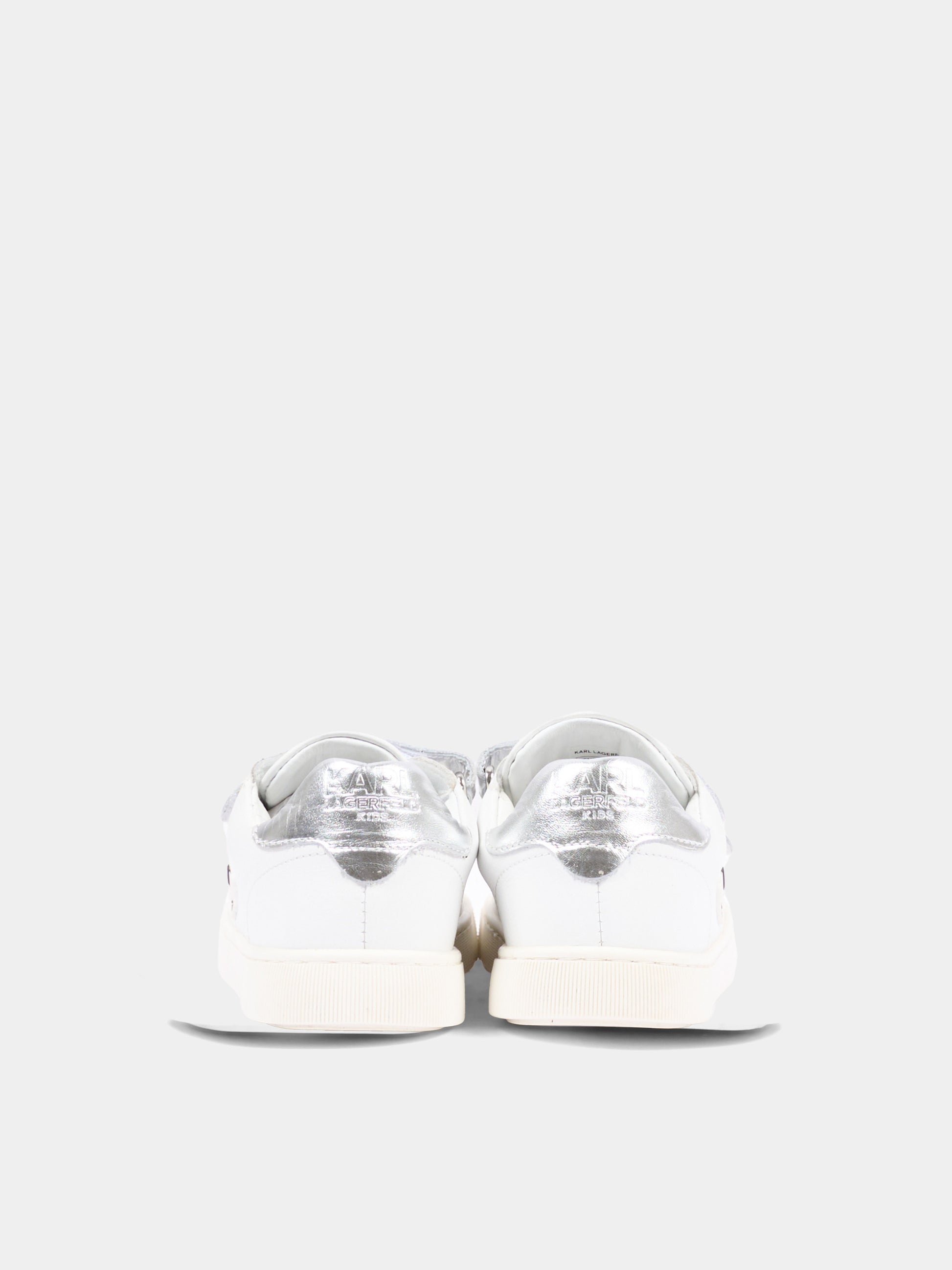 Sneakers bianche per bambina con logo,Karl Lagerfeld Kids,Z31448 10P