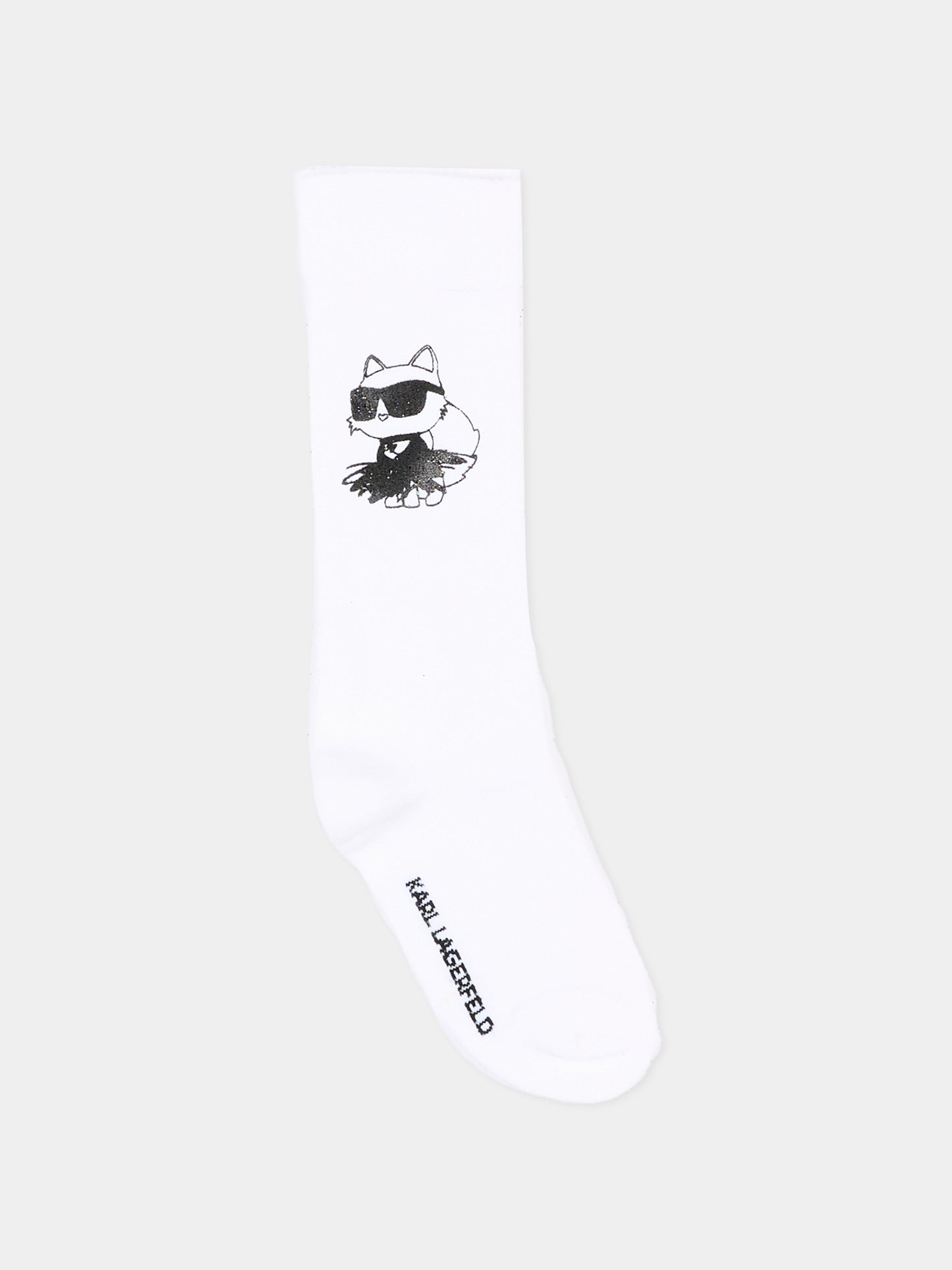 Calzino bianco per bambina con Choupette,Karl Lagerfeld Kids,Z31450 10P