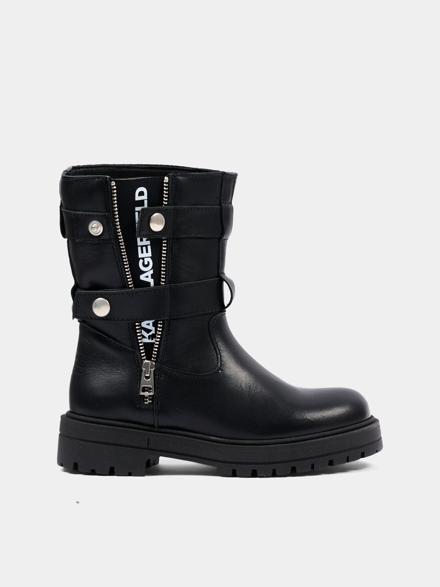 Stivali neri per bambina con zip,Karl Lagerfeld Kids,Z31454 09B