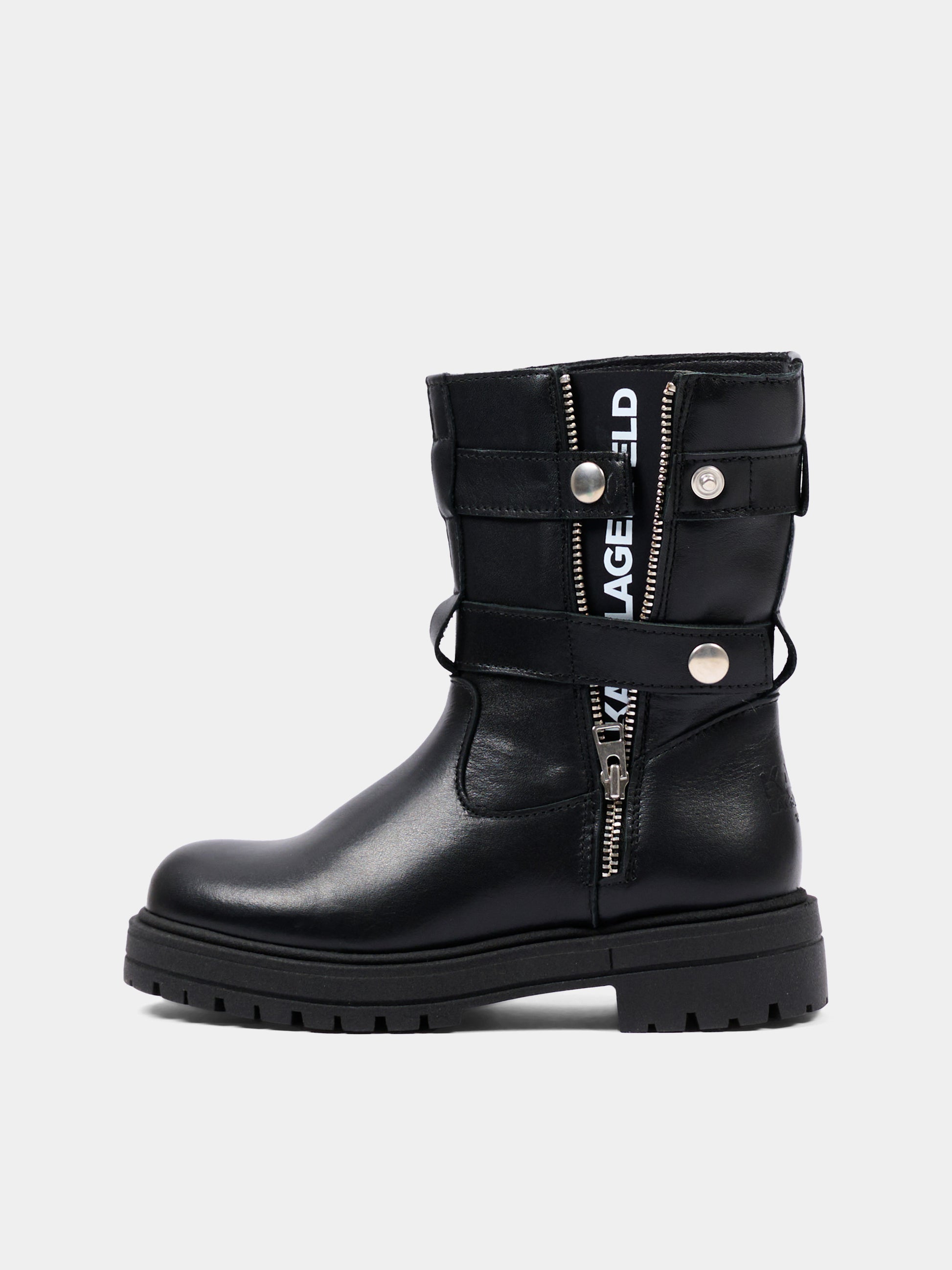 Stivali neri per bambina con zip,Karl Lagerfeld Kids,Z31454 09B