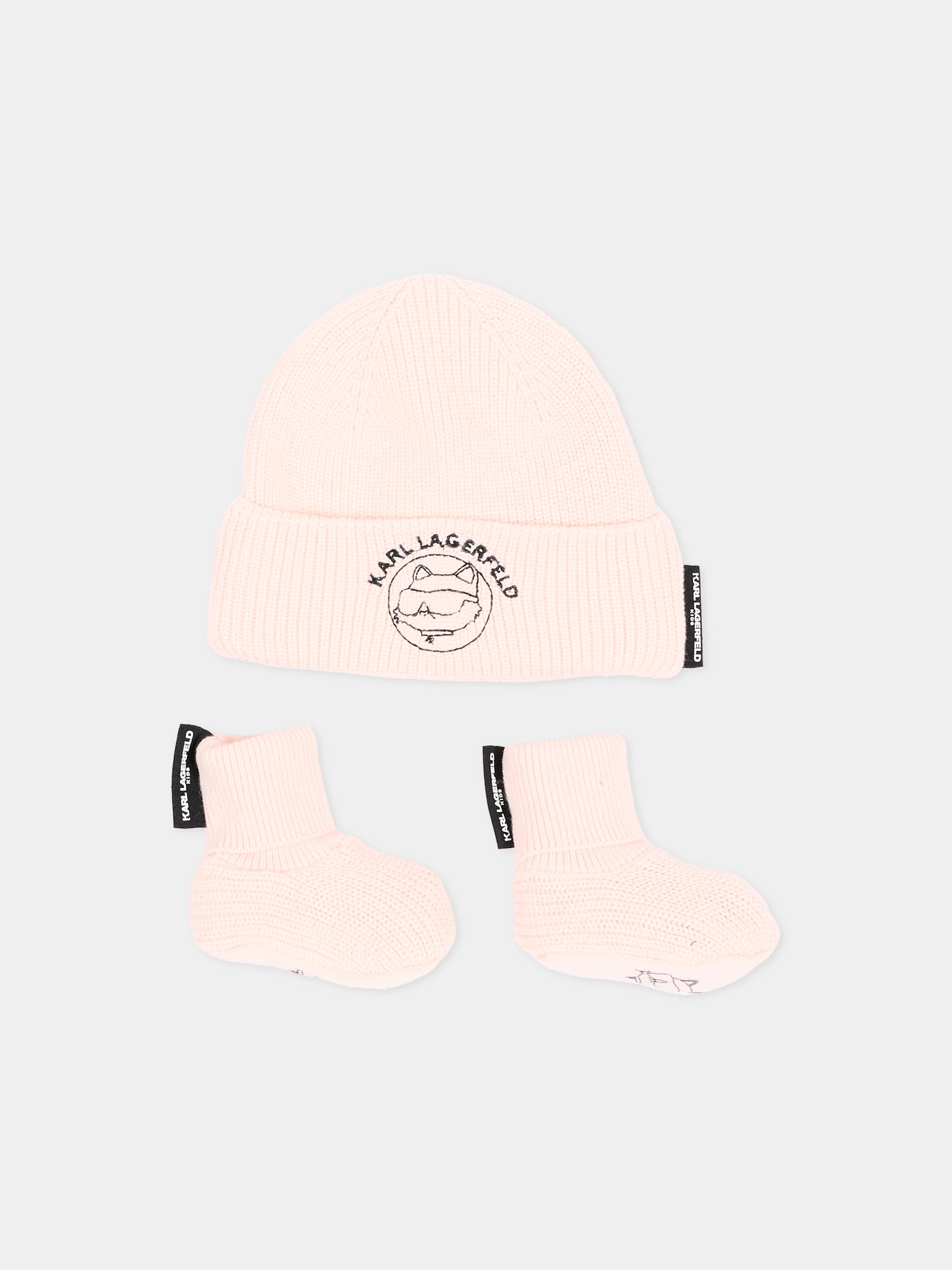 Set Accessori rosa per neonata con logo,Karl Lagerfeld Kids,Z31459 46M