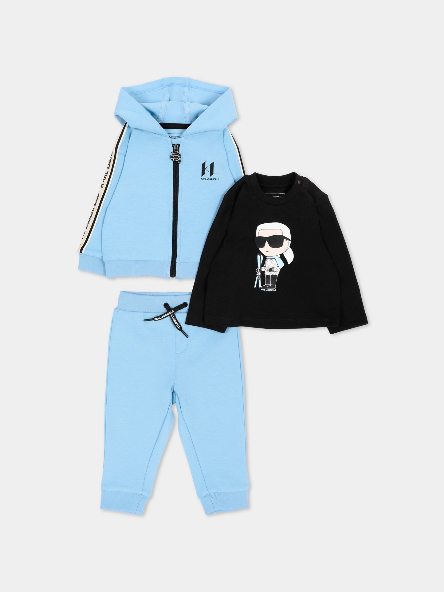 Completo sportivo azzurro per neonato con logo,Karl Lagerfeld Kids,Z31482 788