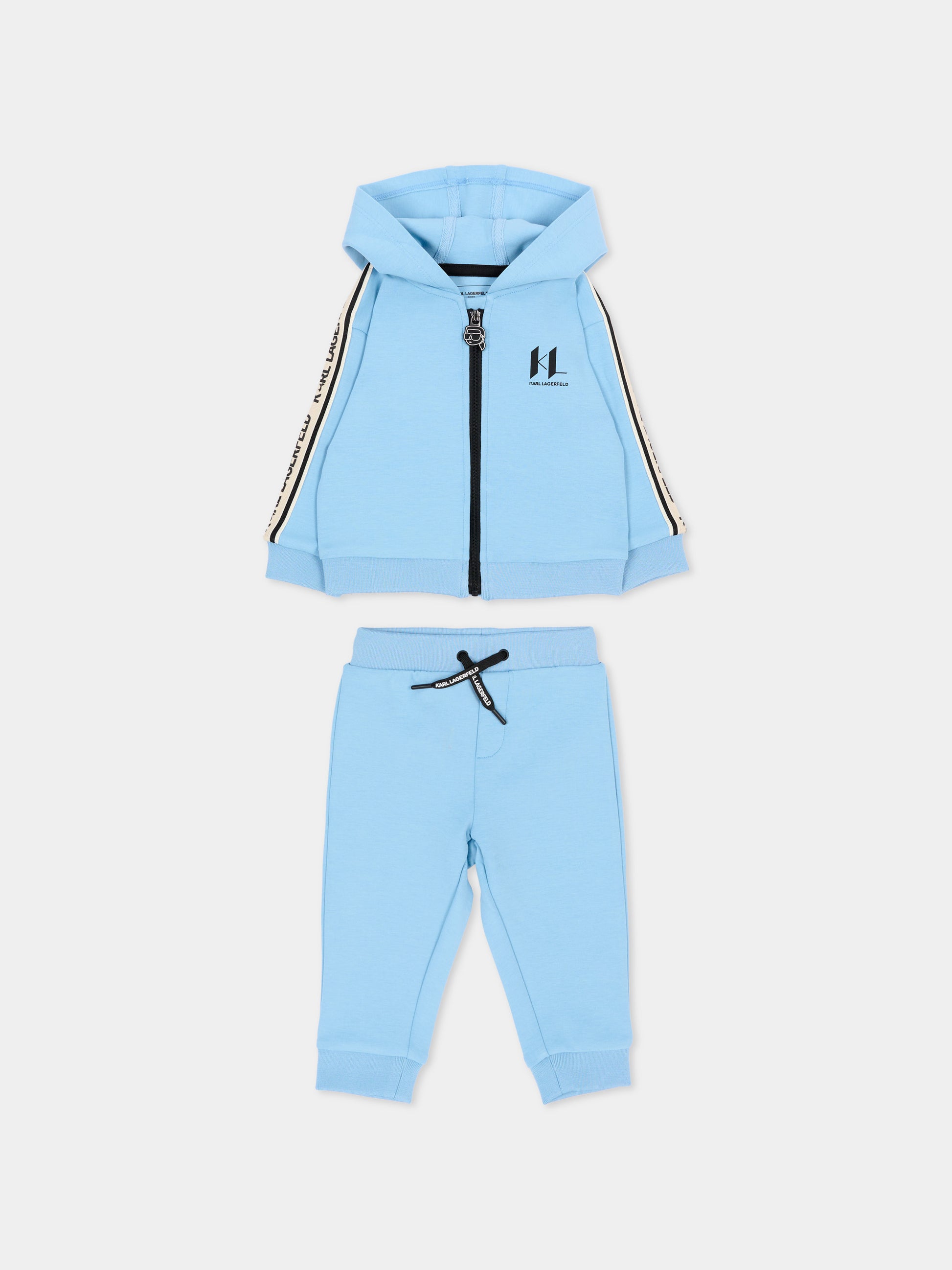 Completo sportivo azzurro per neonato con logo,Karl Lagerfeld Kids,Z31482 788