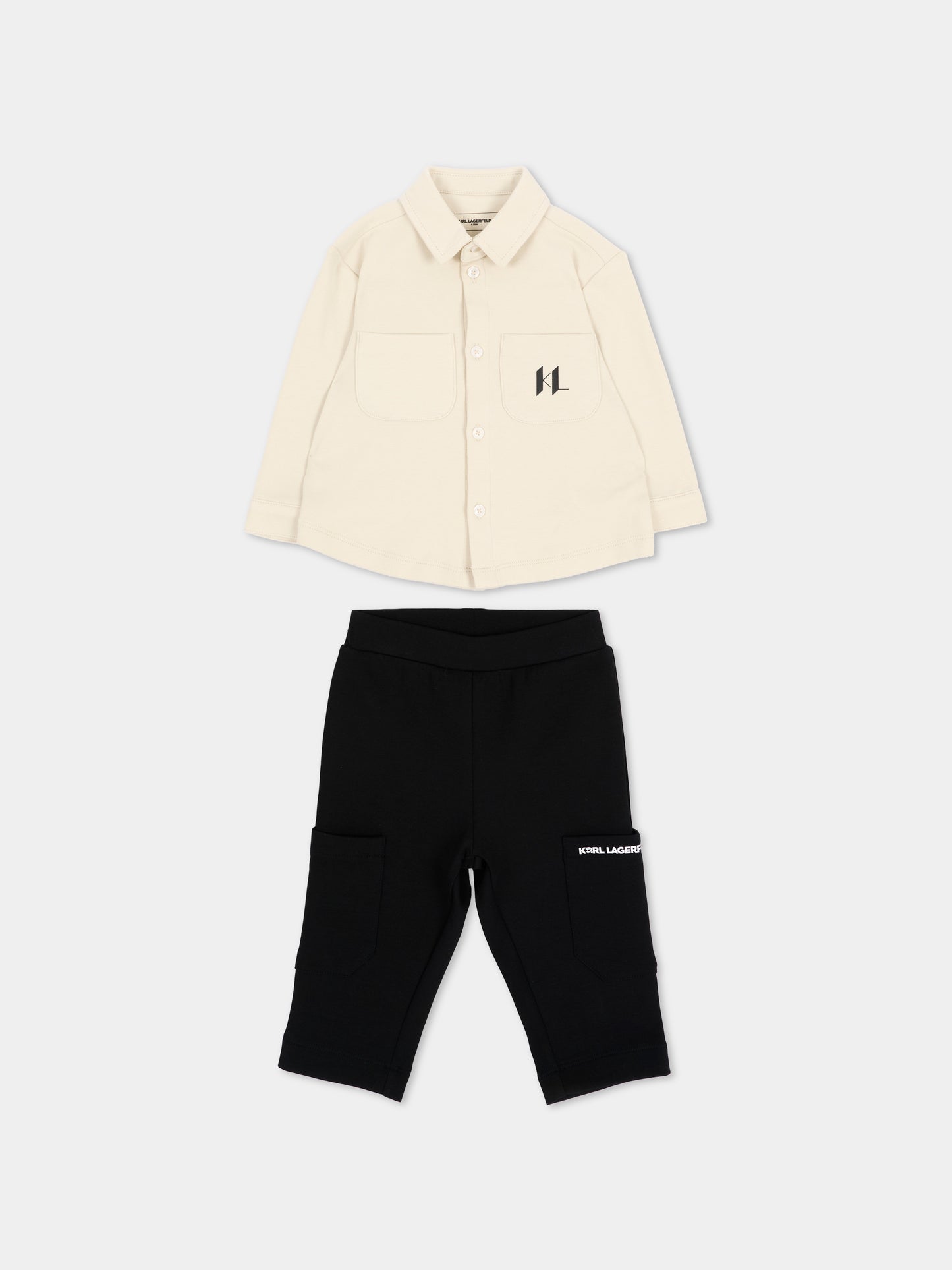 Completo sportivo lungo multicolor per neonato con logo,Karl Lagerfeld Kids,Z31484 M41
