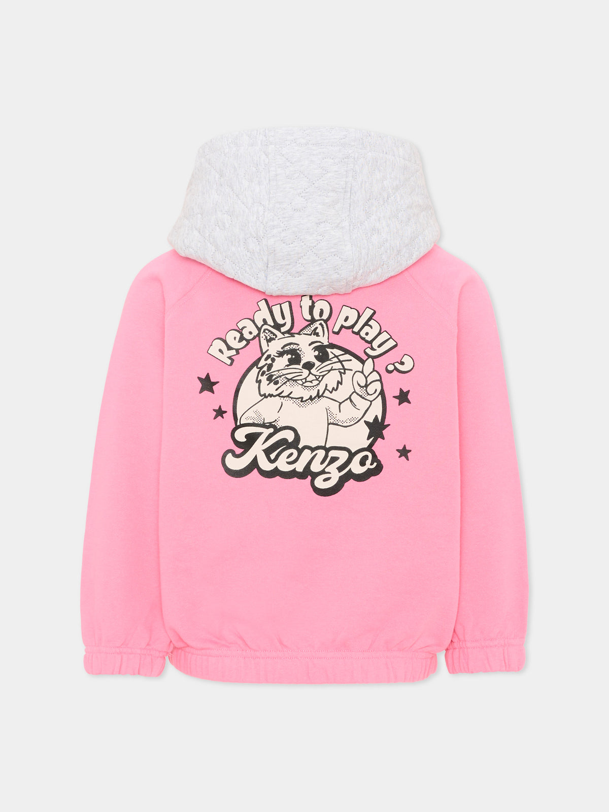 Felpa rosa per bambina con logo,Kenzo Kids,K61913 45A