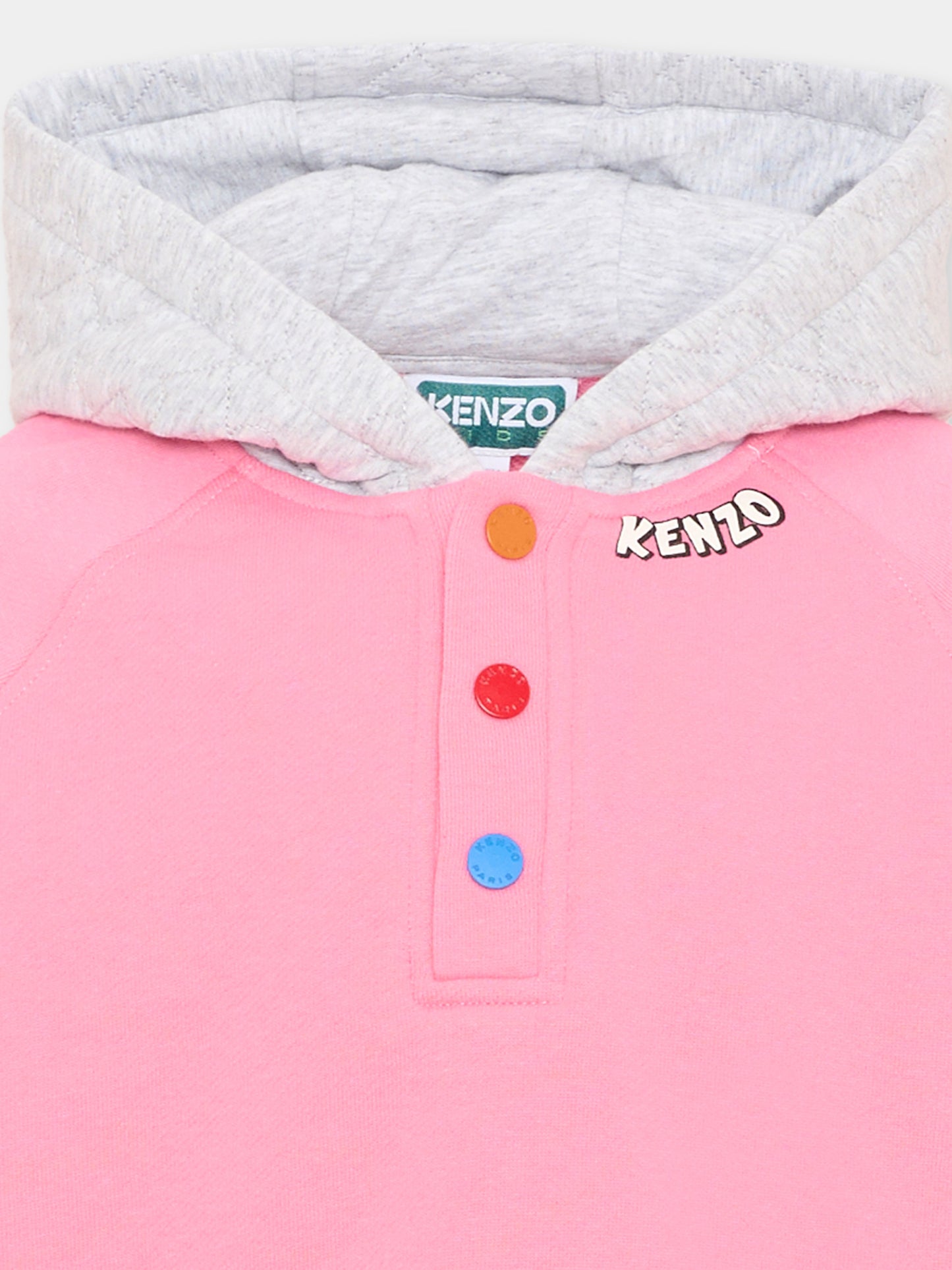 Felpa rosa per bambina con logo,Kenzo Kids,K61913 45A