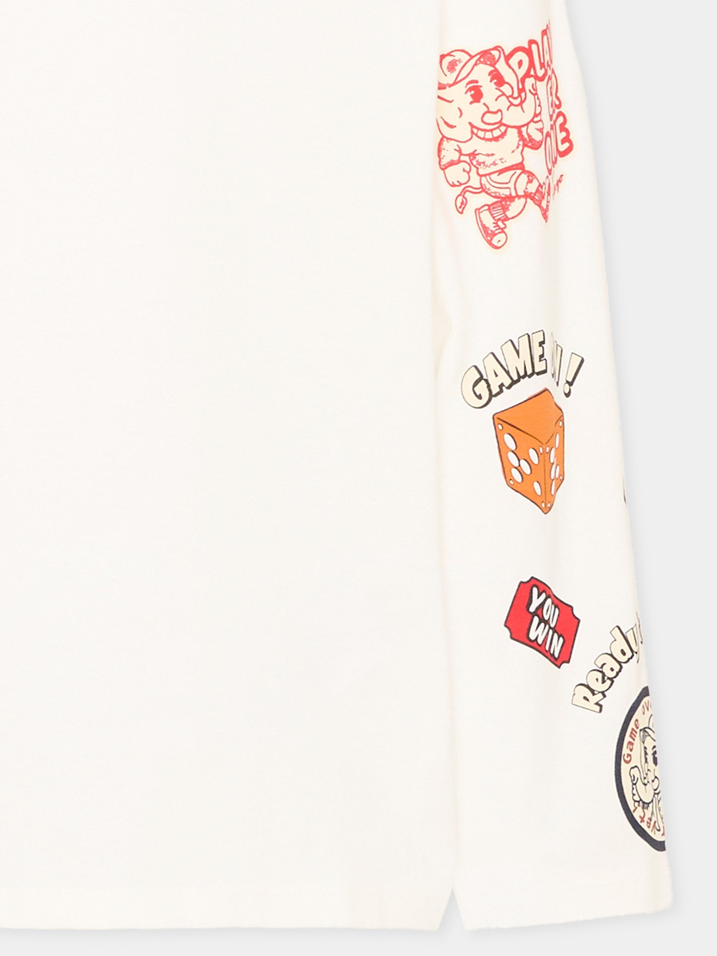 T-Shirt a manica lunga avorio per bambini con logo,Kenzo Kids,K61933 117