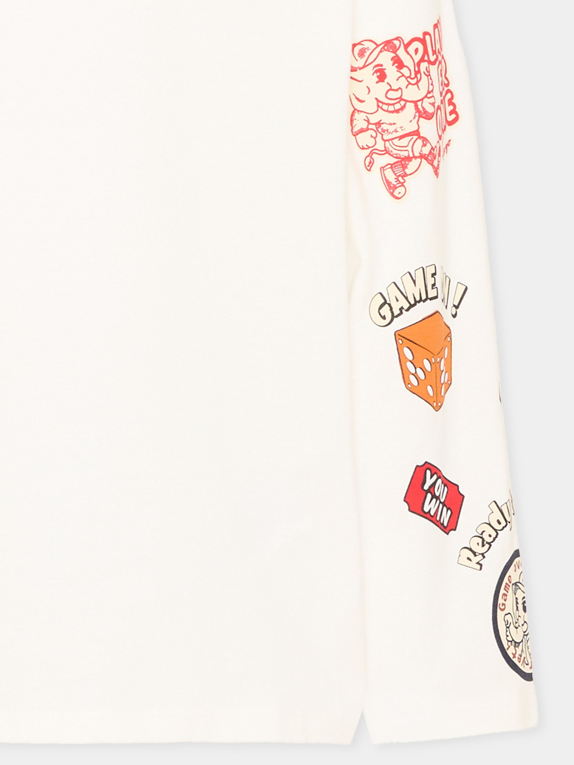T-Shirt a manica lunga avorio per bambini con logo,Kenzo Kids,K61933 117