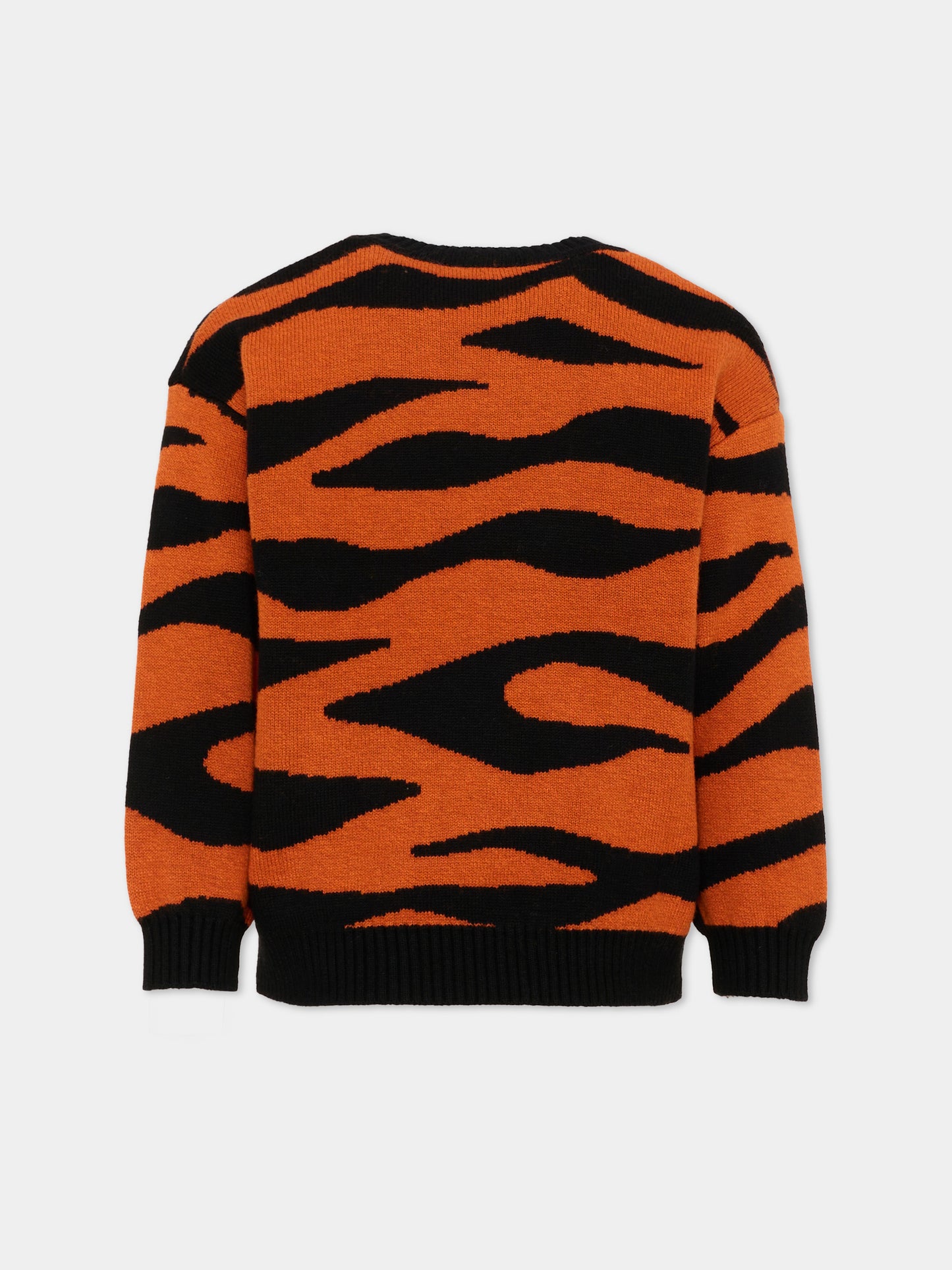 Maglione arancione per bambini con tigre,Kenzo Kids,K61939 E10