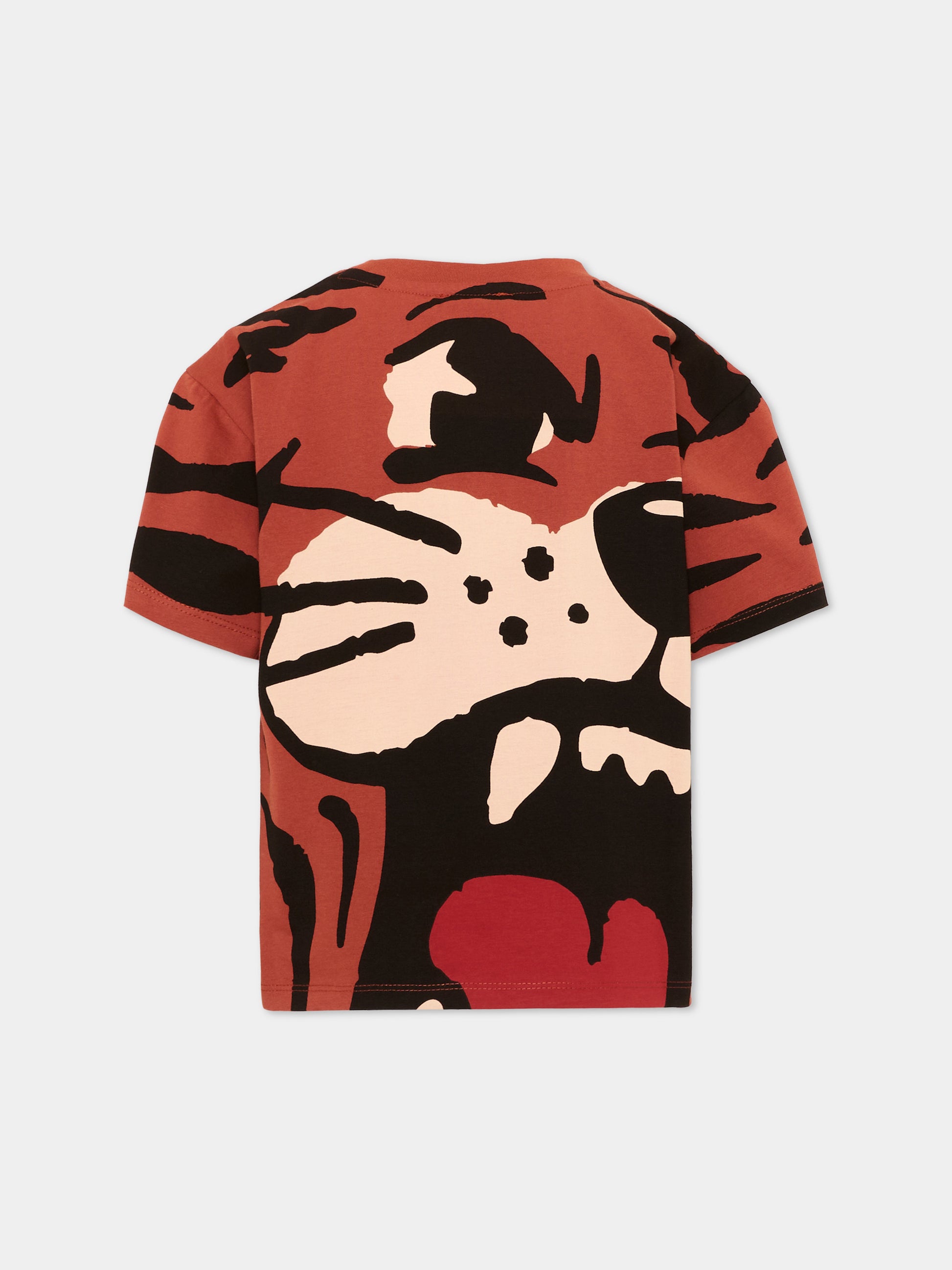 T-shirt bordeaux per bambini con tigre,Kenzo Kids,K61941 Q50