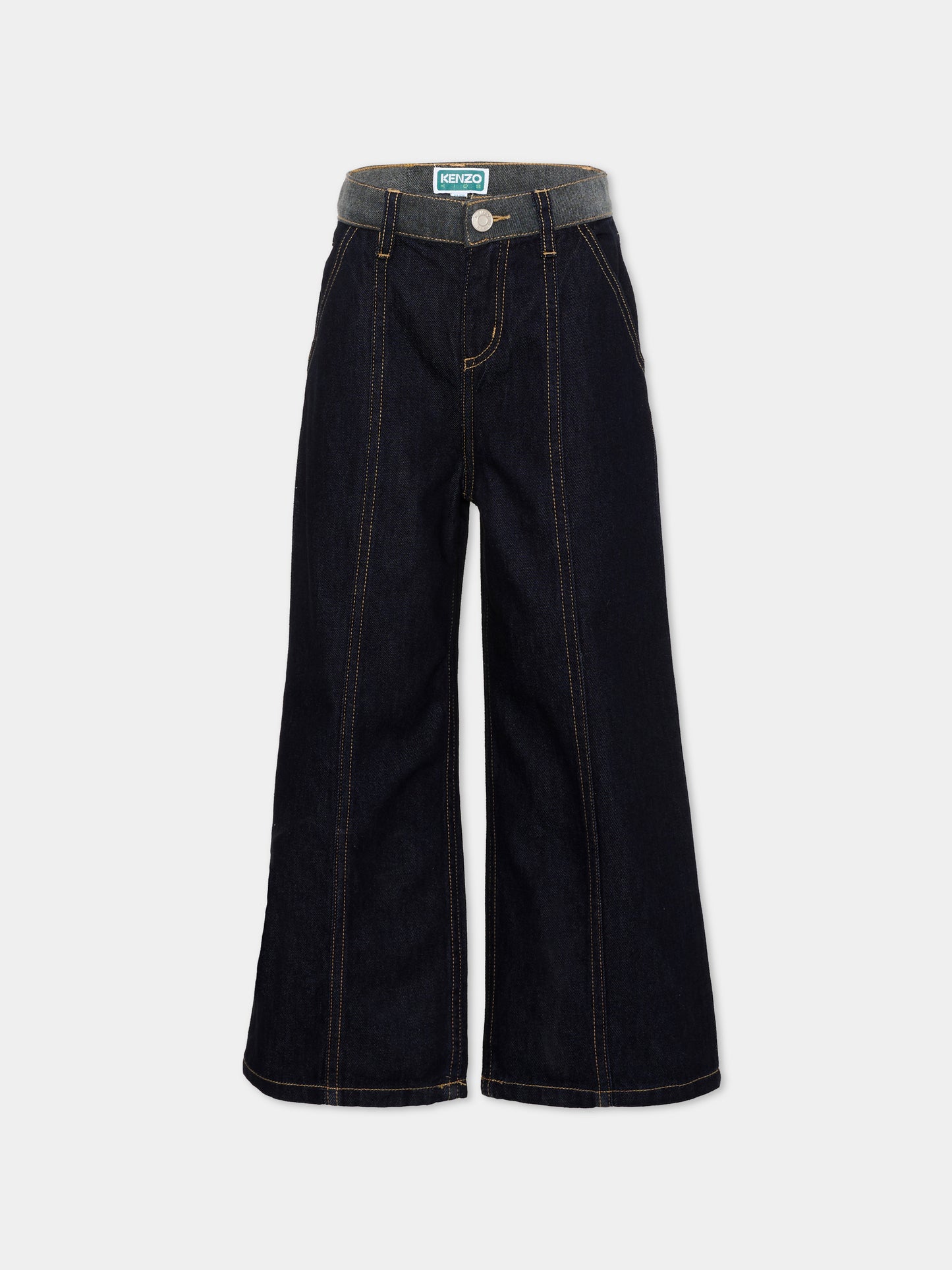 Jeans denim per bambini con patch logo,Kenzo Kids,K61962 Z35