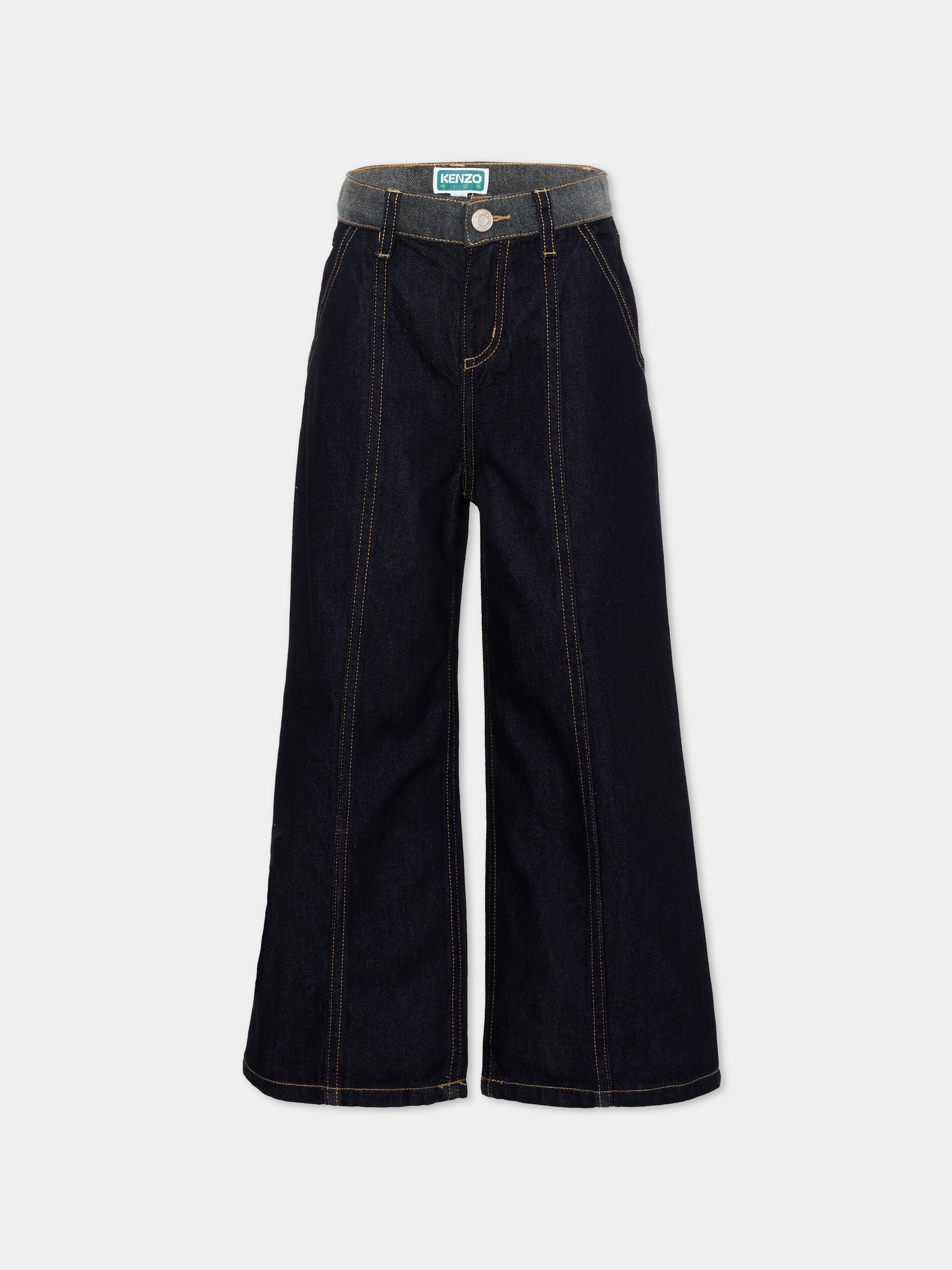 Jeans denim per bambini con patch logo,Kenzo Kids,K61962 Z35