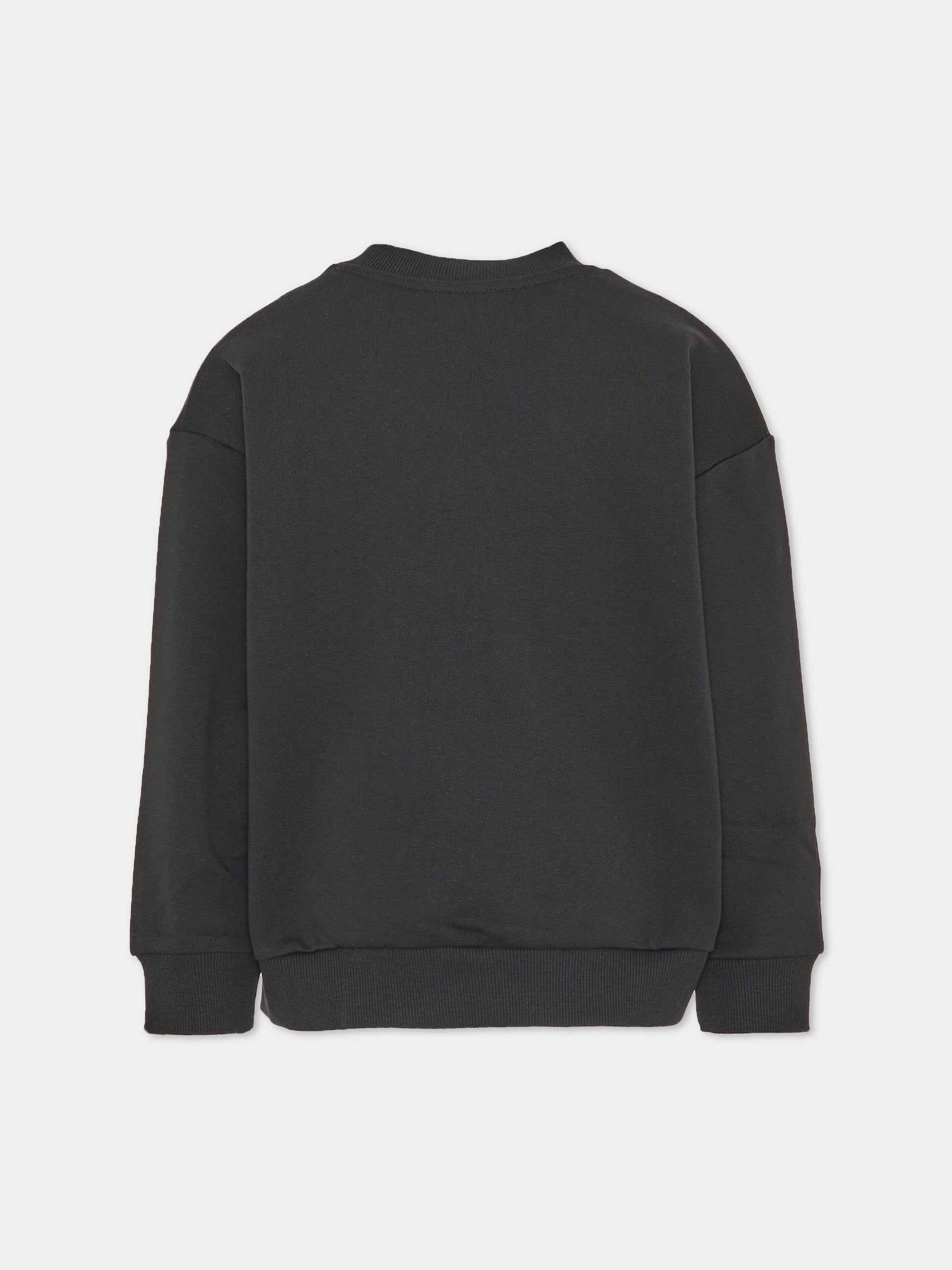 Felpa girocollo nera per bambina con stampa,Kenzo Kids,K62014 09B