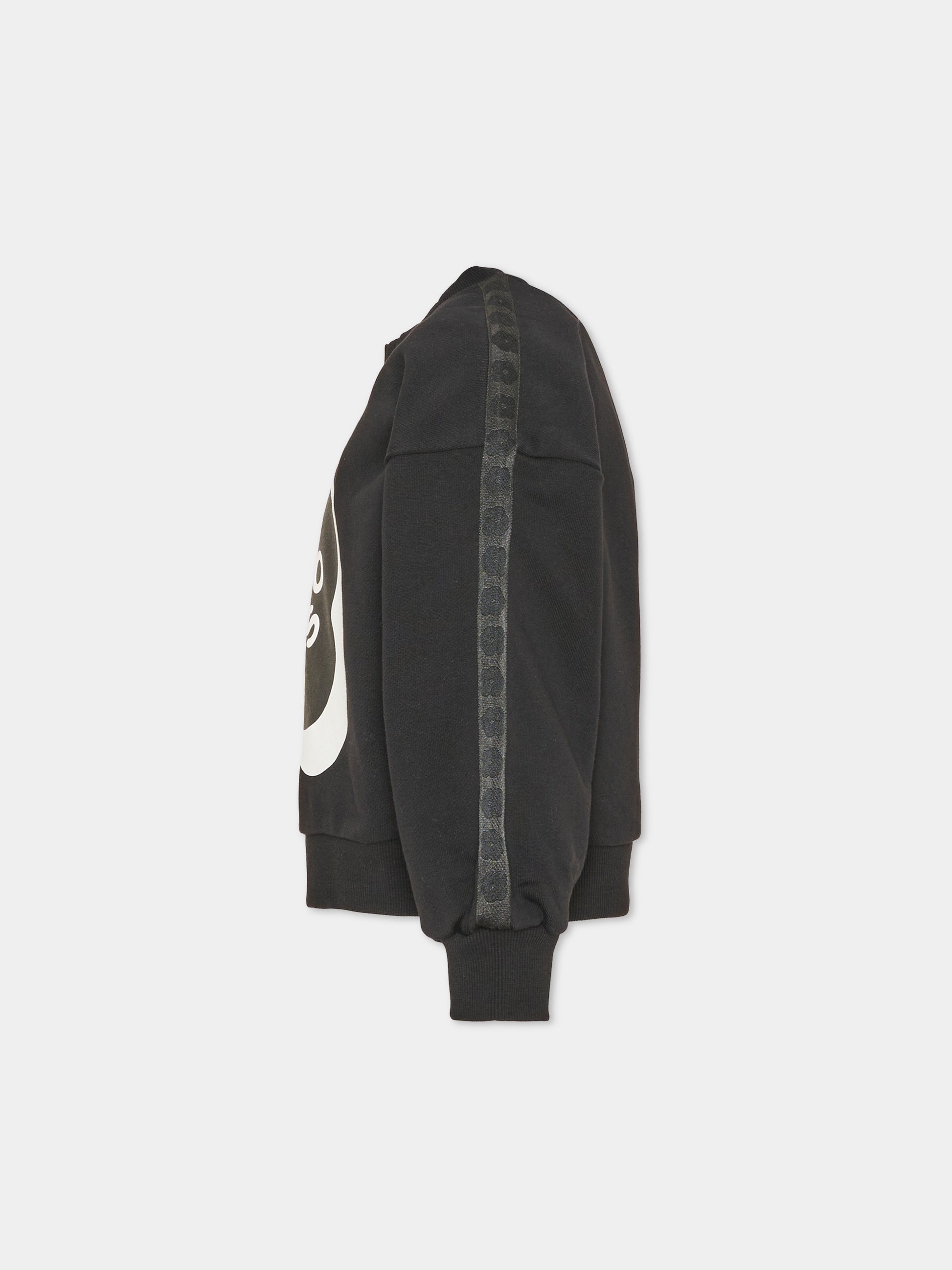 Felpa girocollo nera per bambina con stampa,Kenzo Kids,K62016 09B