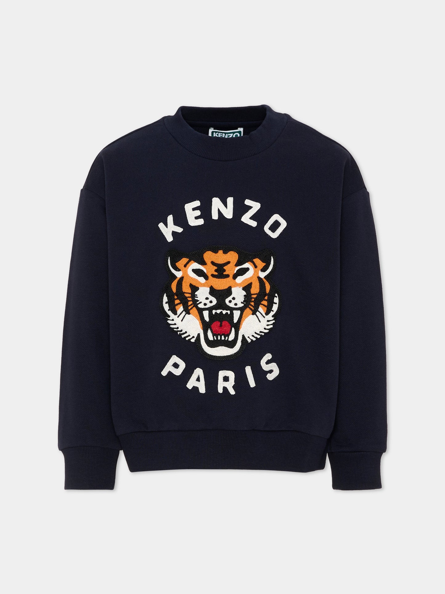 Felpa blu per bambini con logo,Kenzo Kids,K62029 845