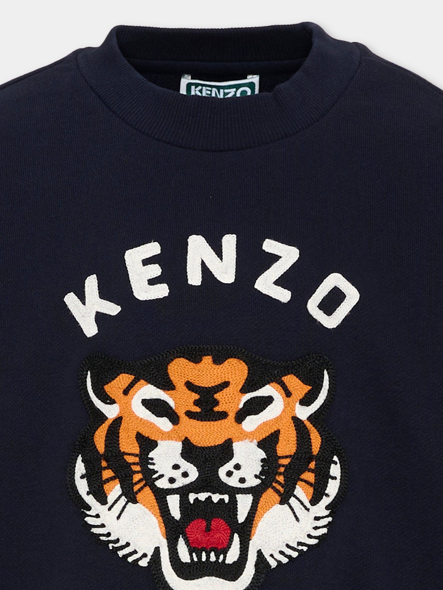 Felpa blu per bambini con logo,Kenzo Kids,K62029 845