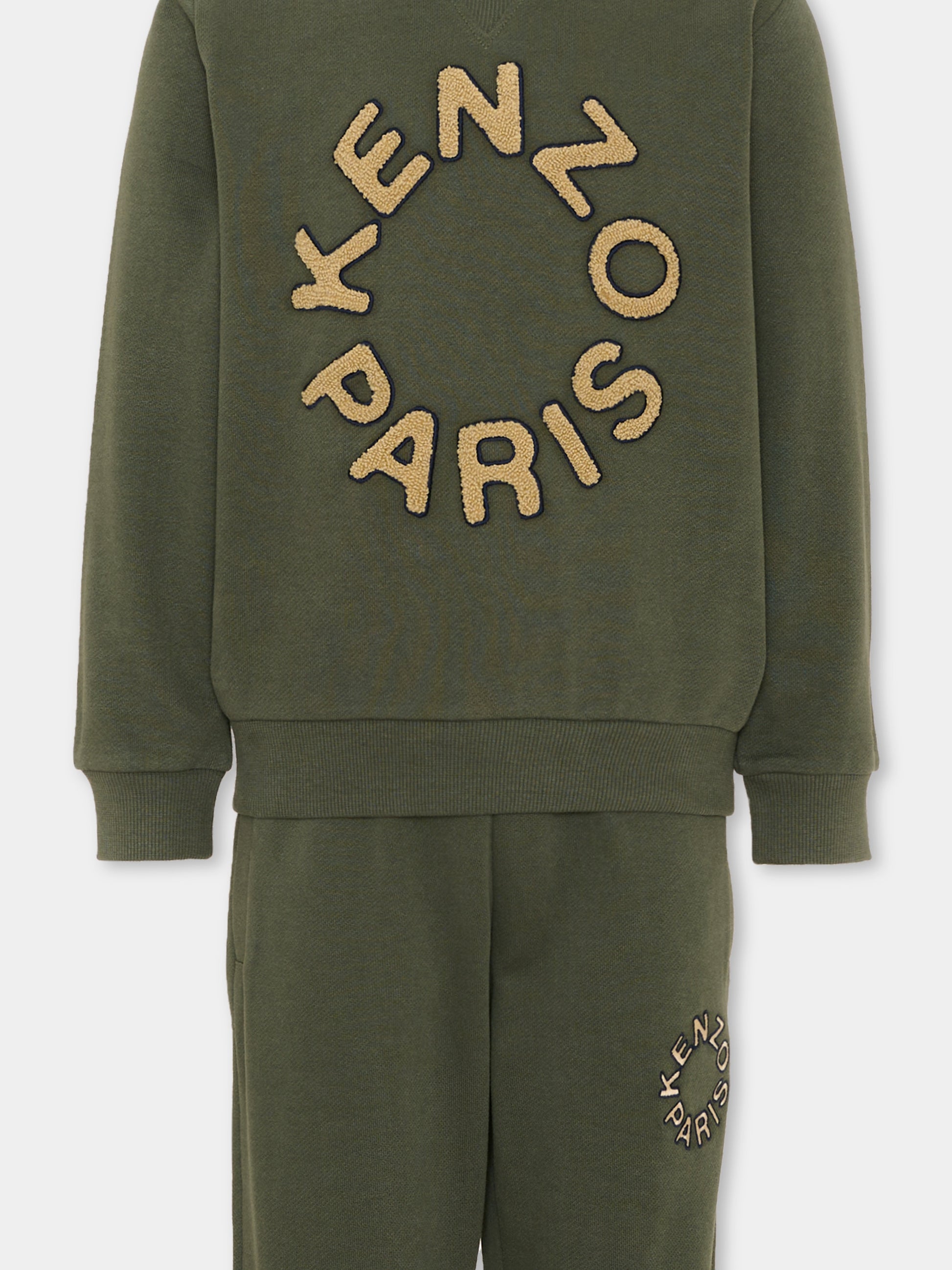 Completo sportivo lungo verde logo,Kenzo Kids,K62039 64Q