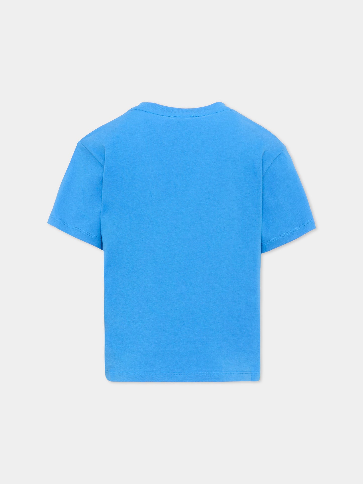 T-shirt celeste per bambino con logo,Kenzo Kids,K62051 86J