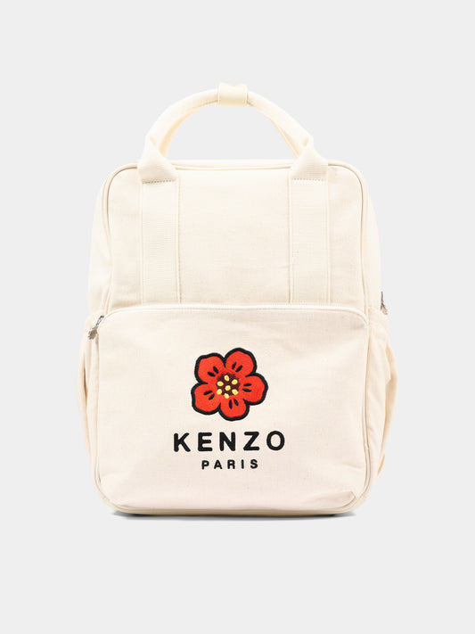 Borsa mamma beige per neonata con logo,Kenzo Kids,K62075 21G