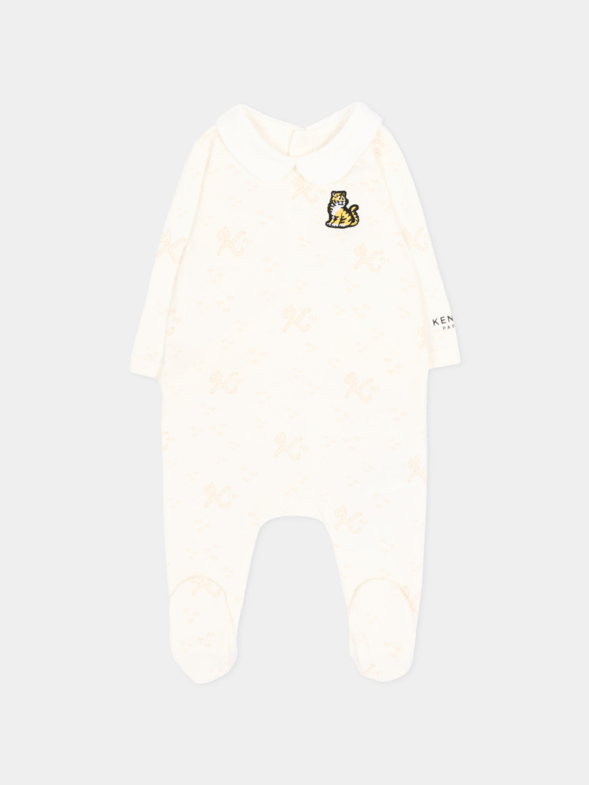 Set Tutine avorio per neonato con tigre,Kenzo Kids,K62079 117