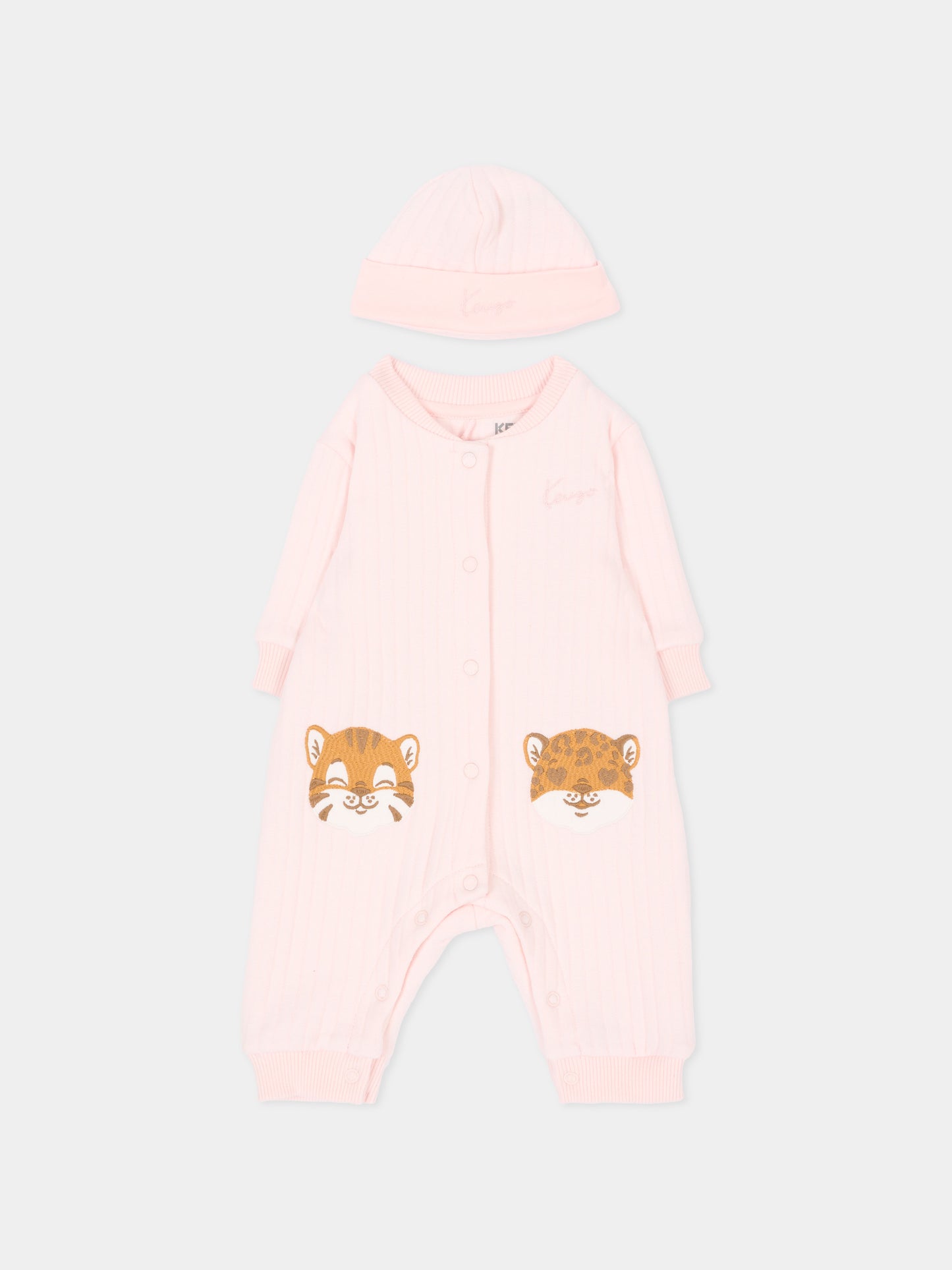 Set tutina rosa per neonata con tigri,Kenzo Kids,K62092 43B