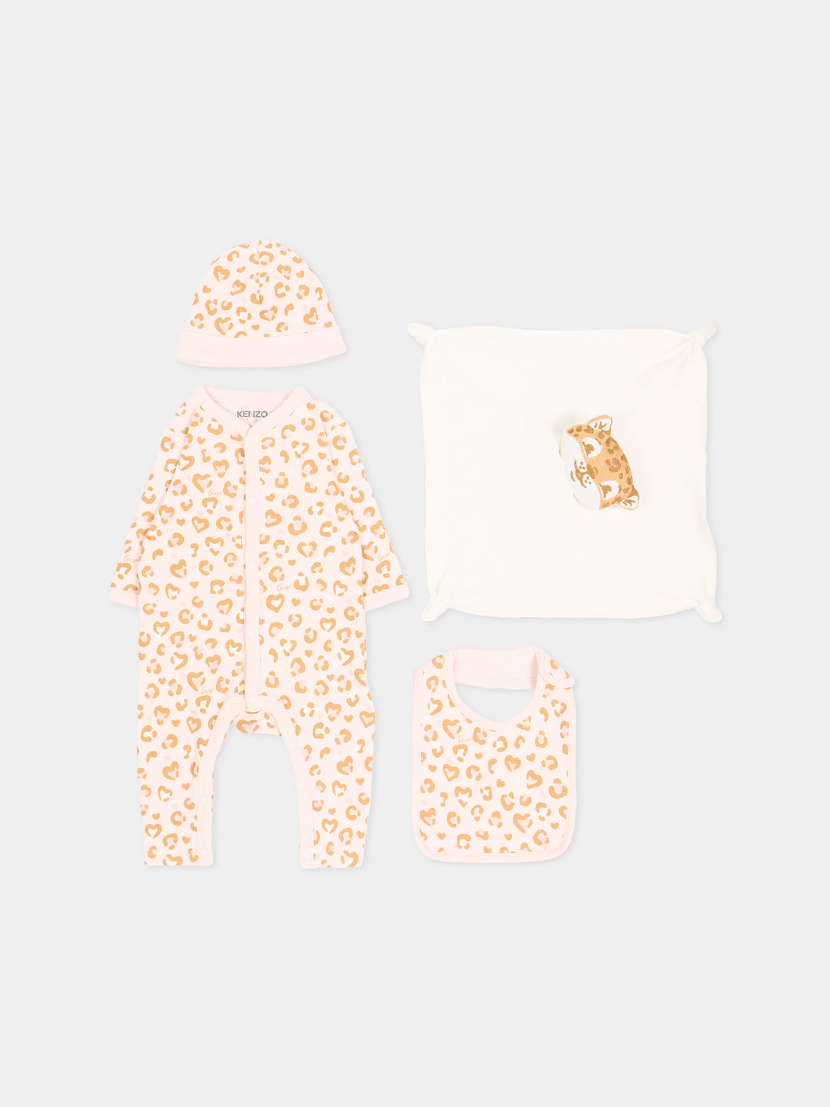 Set Tutine rosa per neonata stampato,Kenzo Kids,K62098 43B