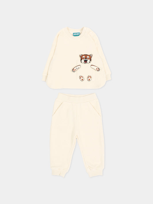 Completo sportivo lungo avorio Tiger,Kenzo Kids,K62101 21G