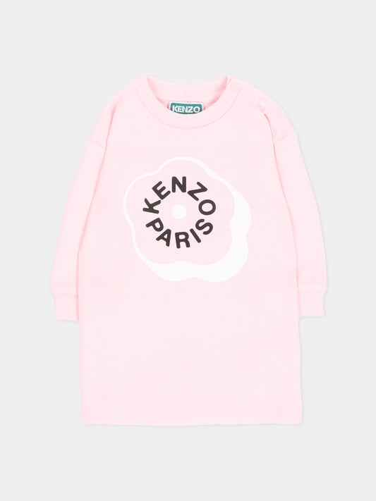 Vestito rosa per neonata con logo,Kenzo Kids,K62124 44F