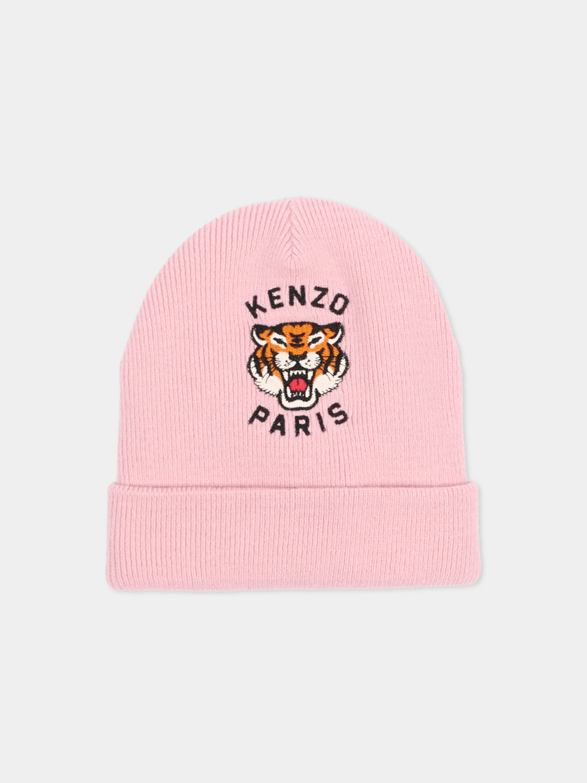 Berretto rosa per bambina con logo,Kenzo Kids,K62156 44F