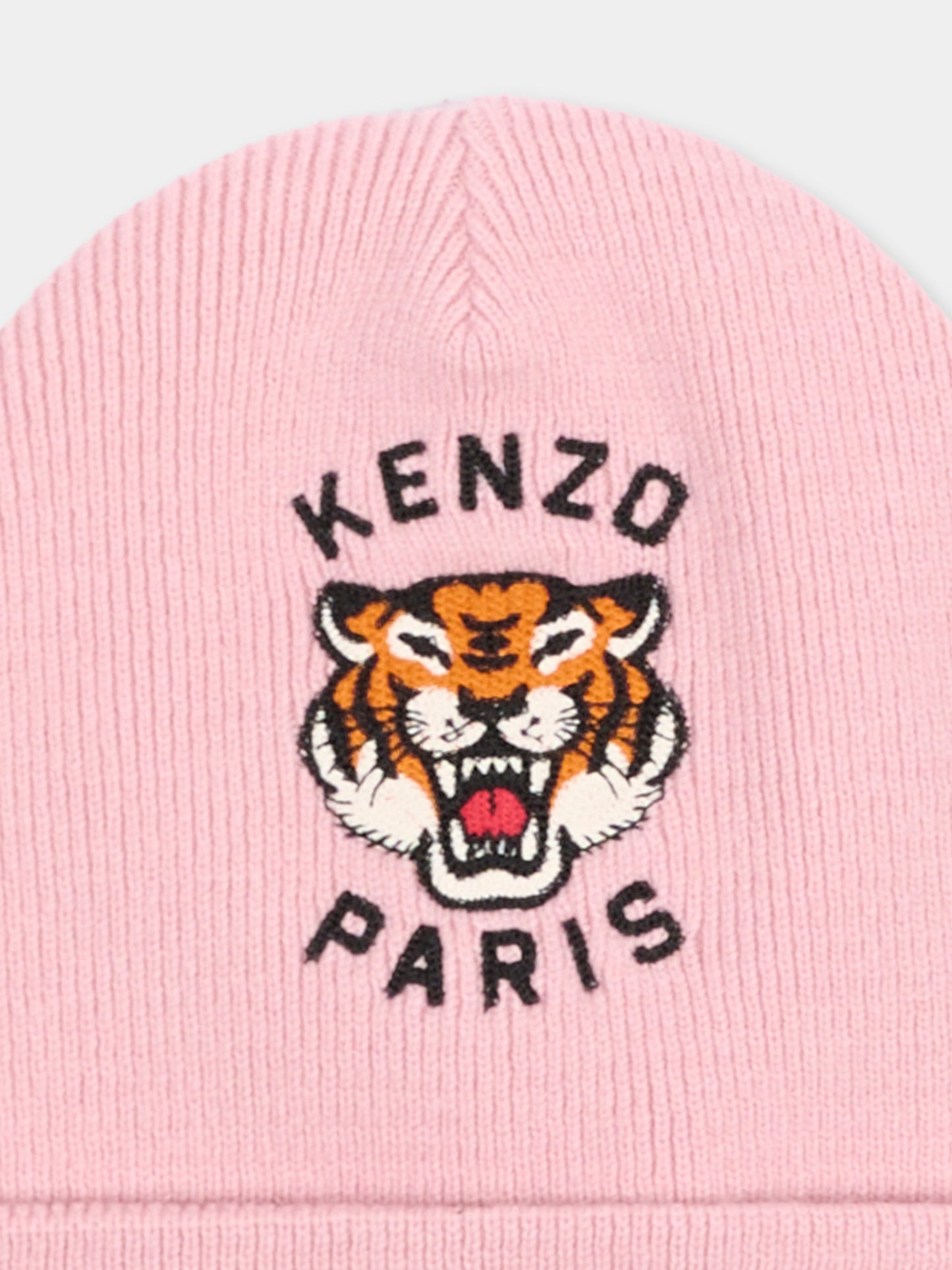 Berretto rosa per bambina con logo,Kenzo Kids,K62156 44F
