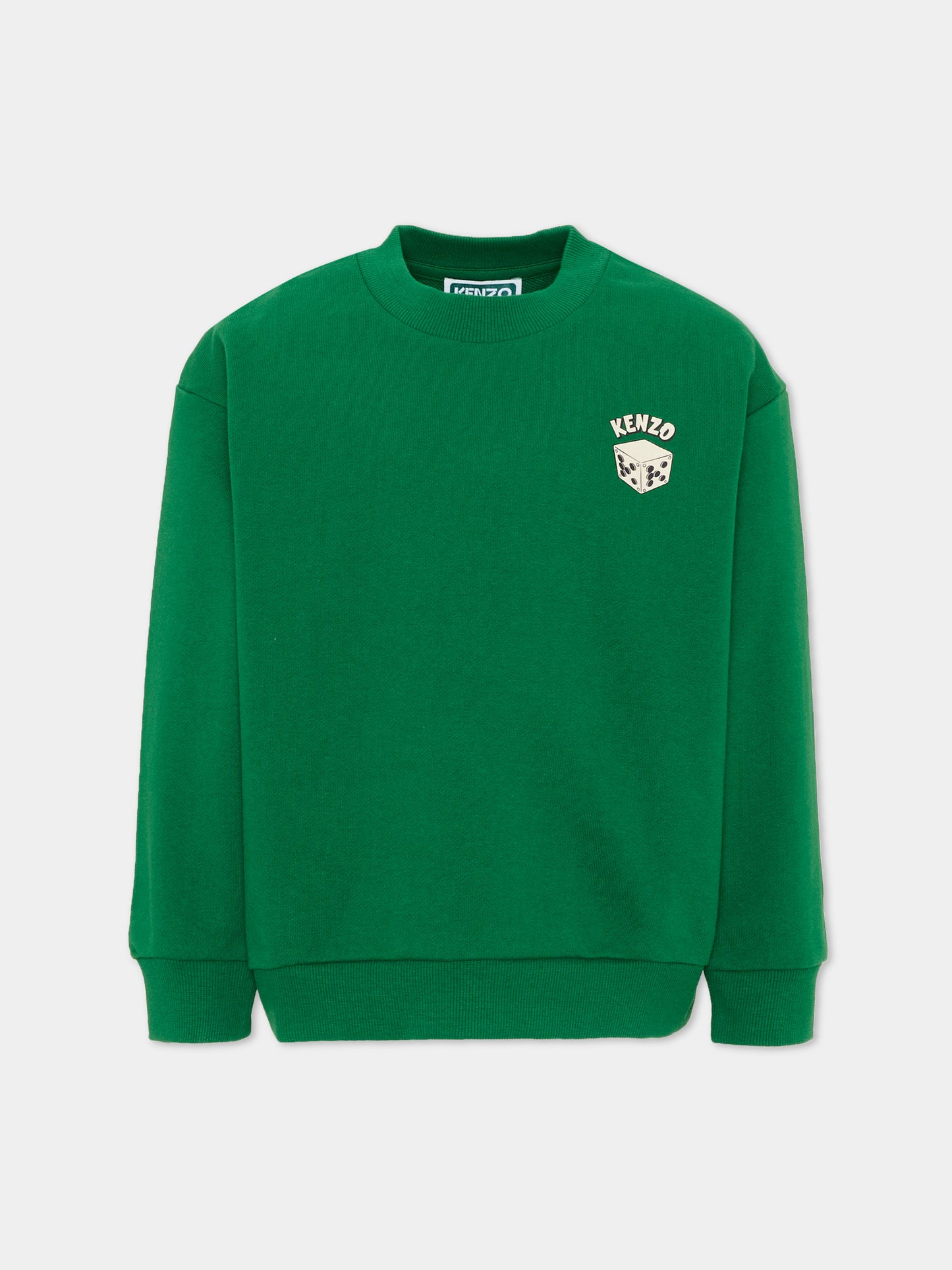 Felpa verde per bambino con elefante,Kenzo Kids,K62163 651