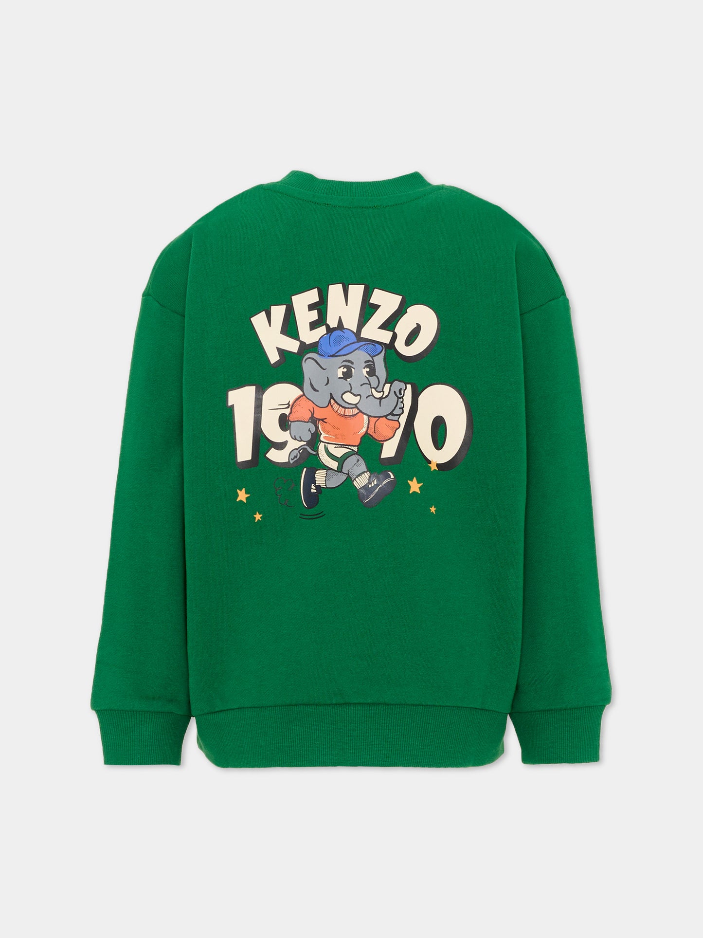 Felpa verde per bambino con elefante,Kenzo Kids,K62163 651