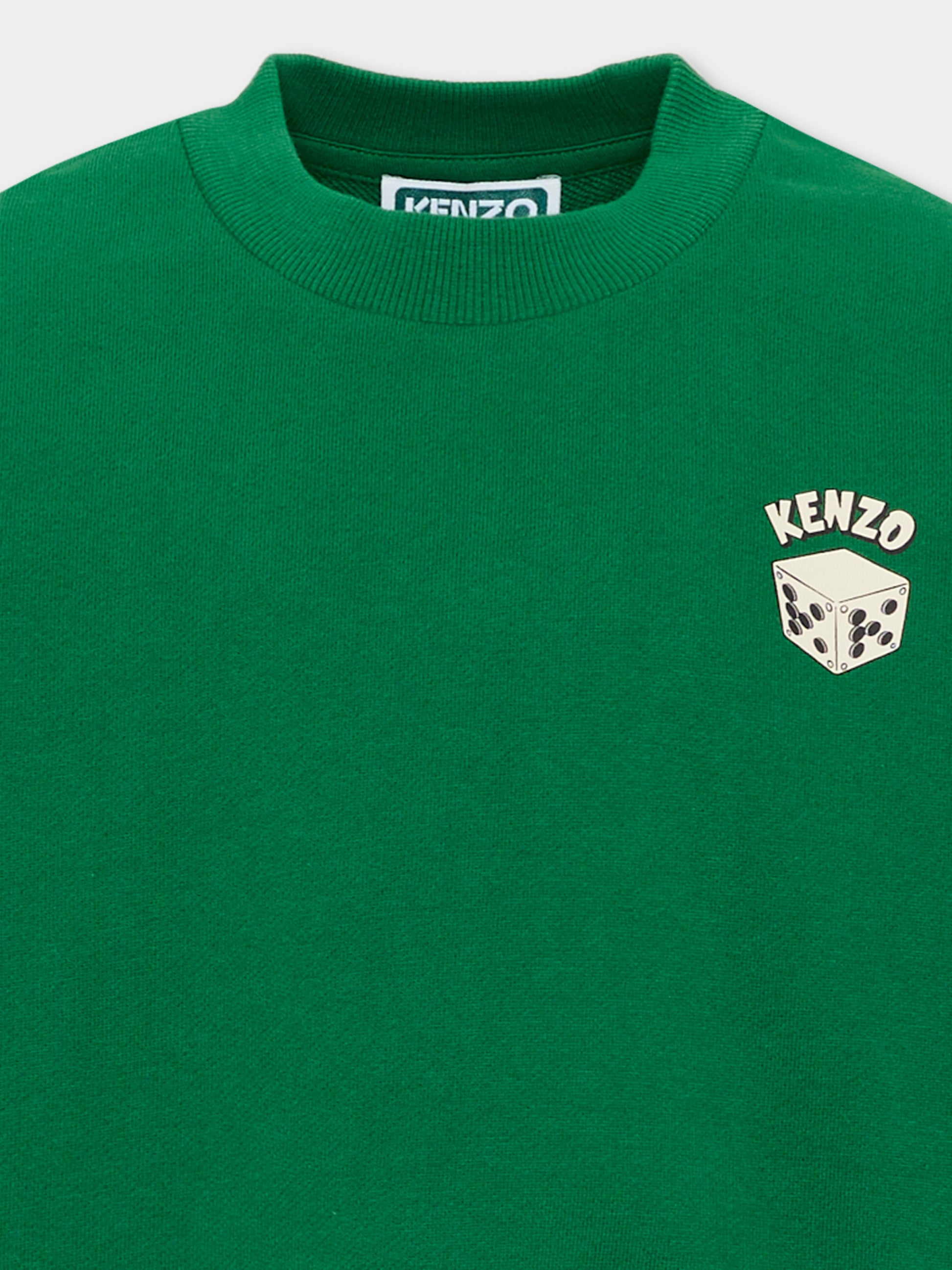 Felpa verde per bambino con elefante,Kenzo Kids,K62163 651