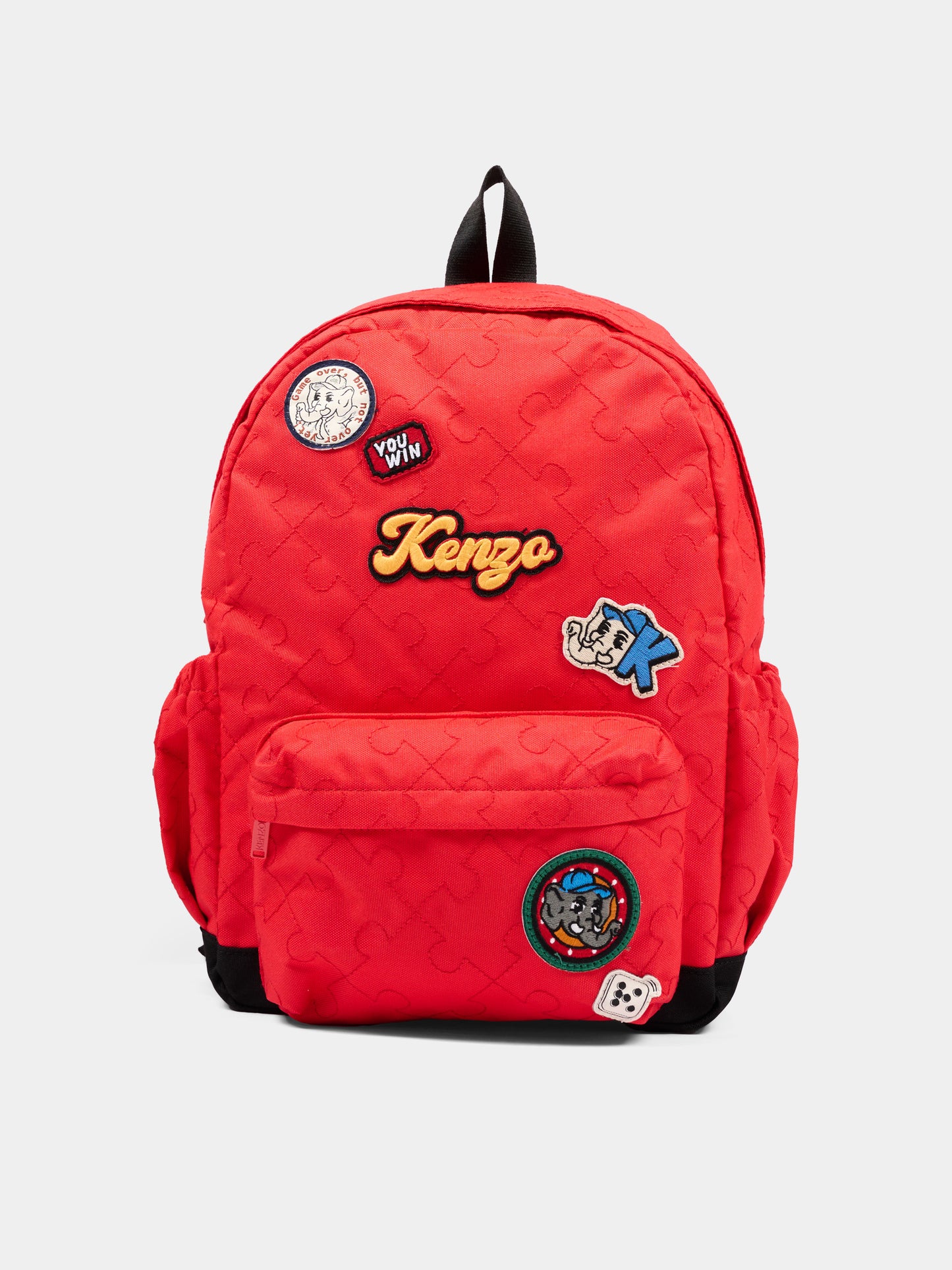 Zaino rosso con patch ricamate,Kenzo Kids,K62168 990