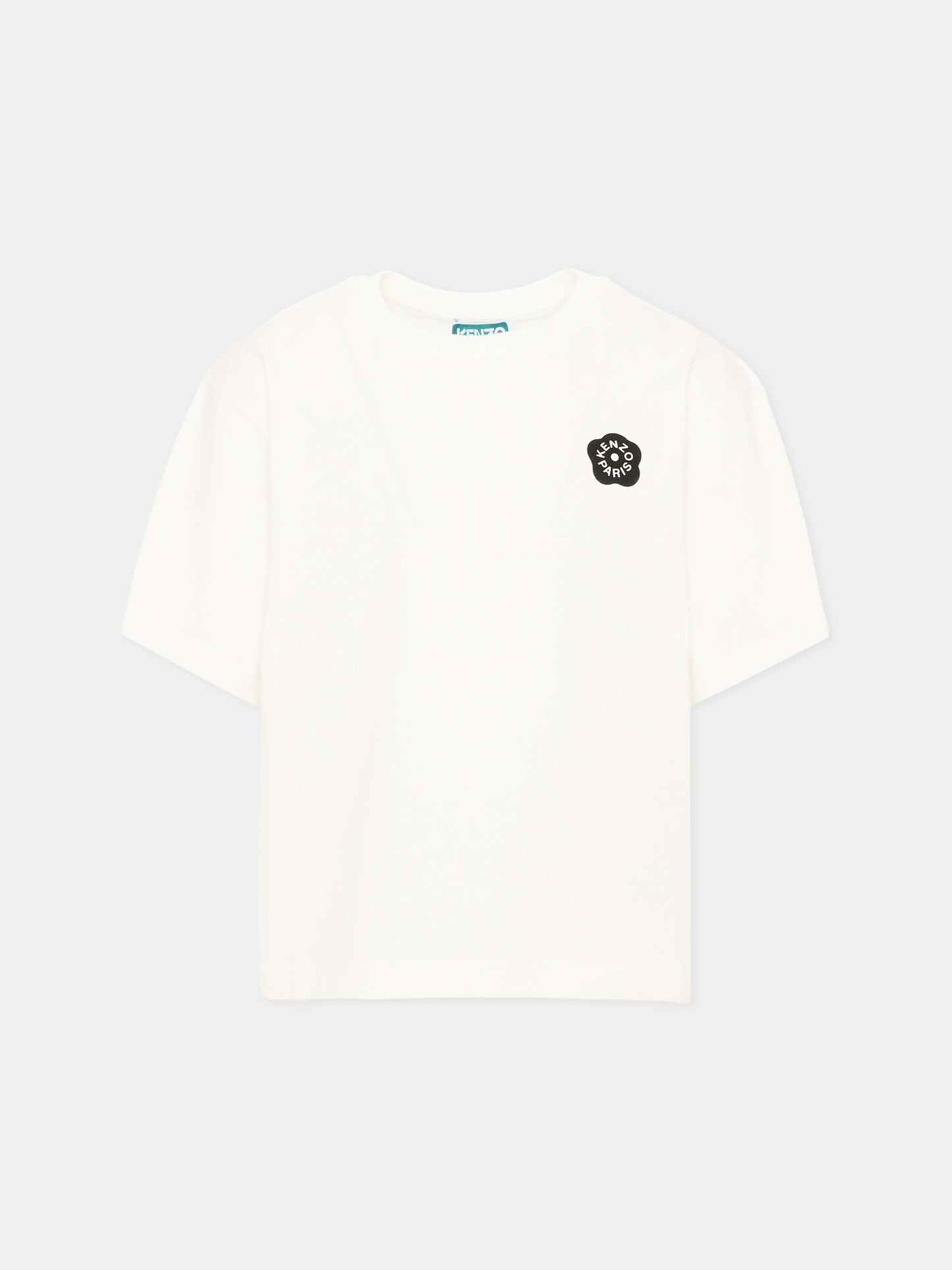 T-shirt bianca per bambina con logo,Kenzo Kids,K62190 117