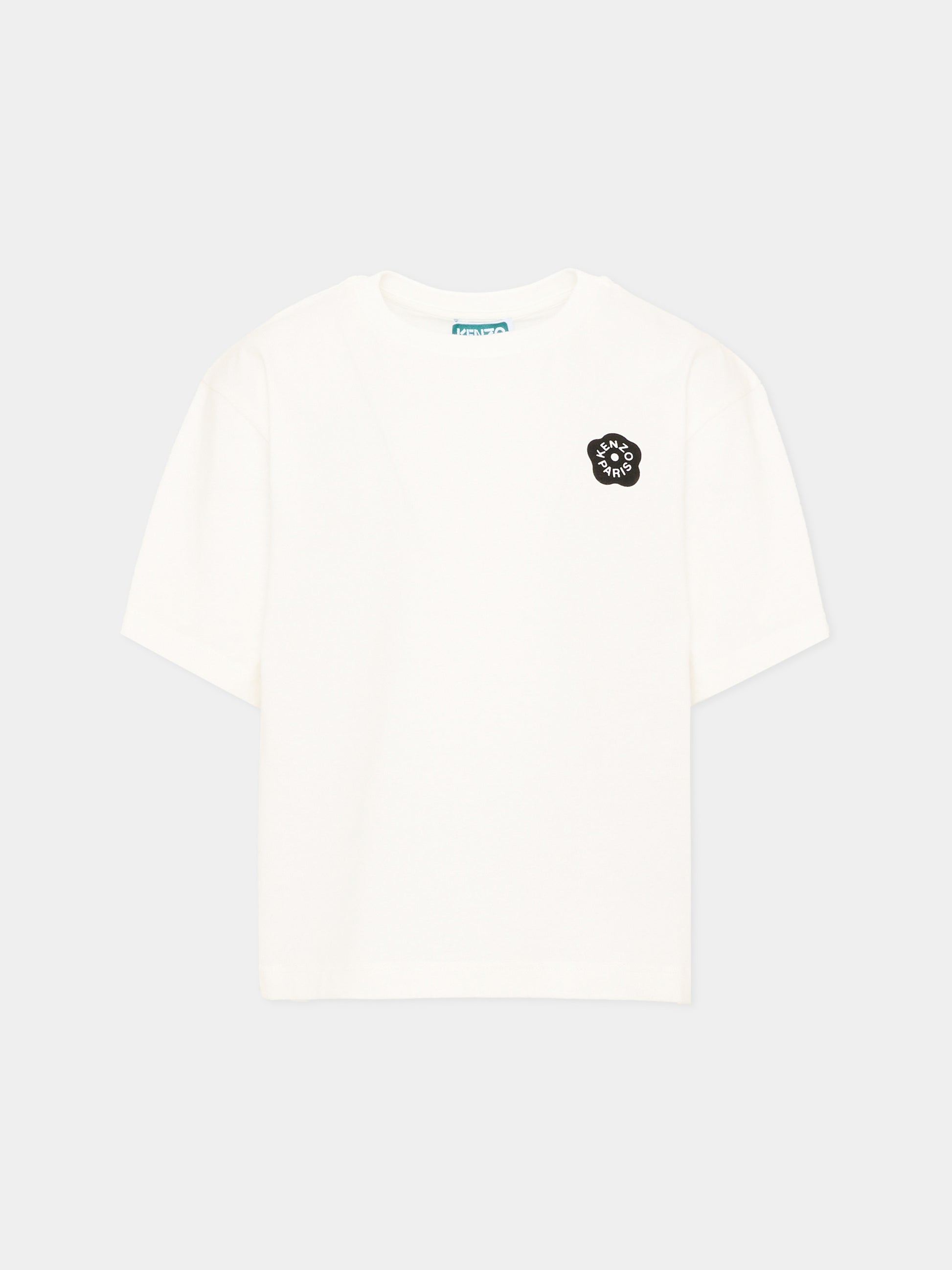 T-shirt bianca per bambina con logo,Kenzo Kids,K62190 117