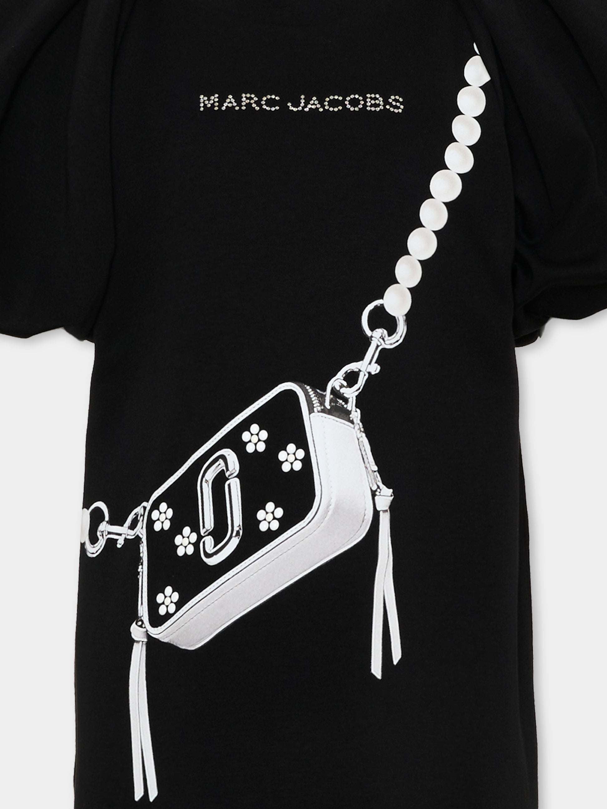 Vestito nero per bambina con stampa borsa,Marc Jacobs,W60971 09B