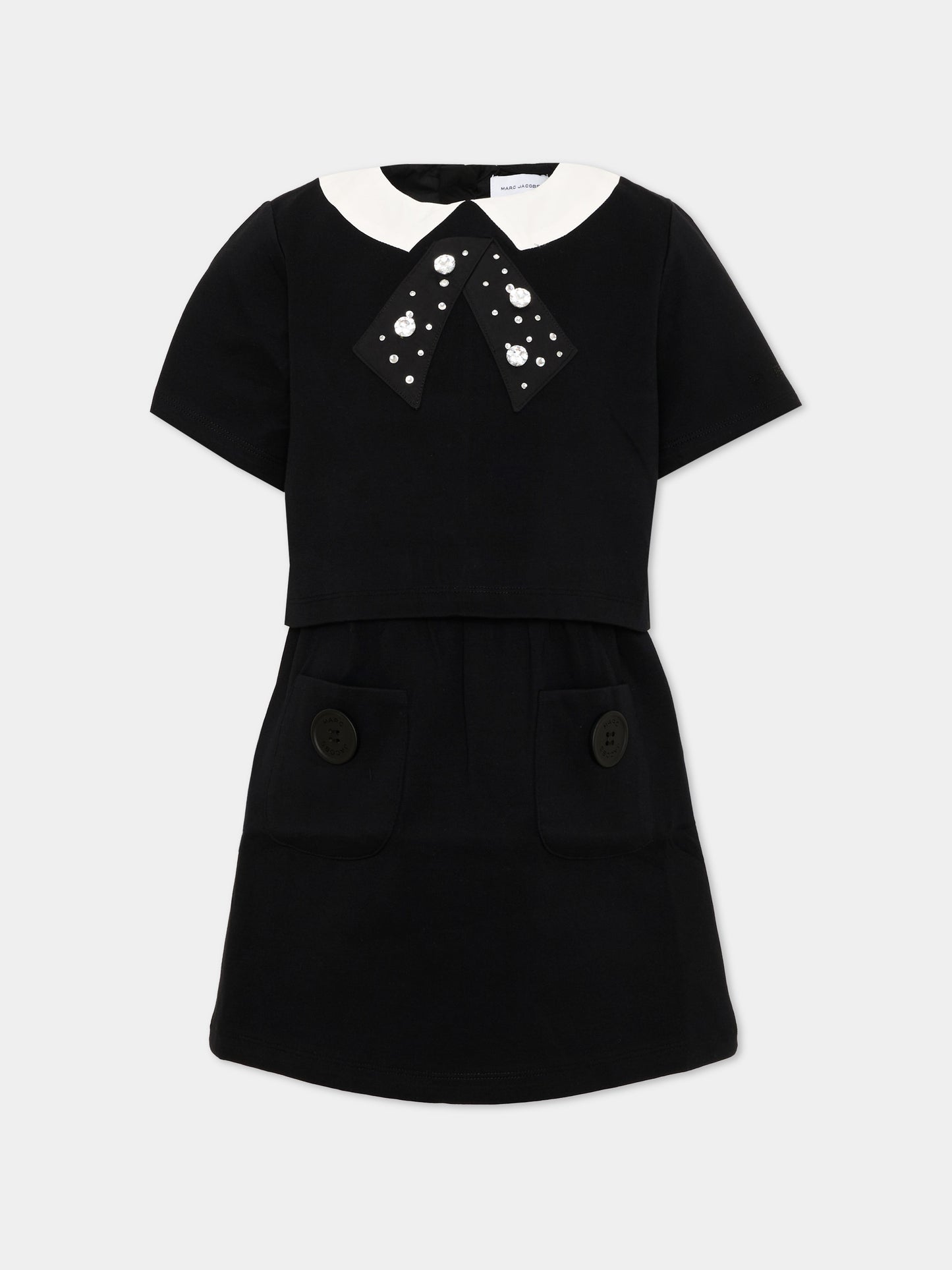 Vestito a manica corta nero con fiocco,Marc Jacobs,W60974 09B