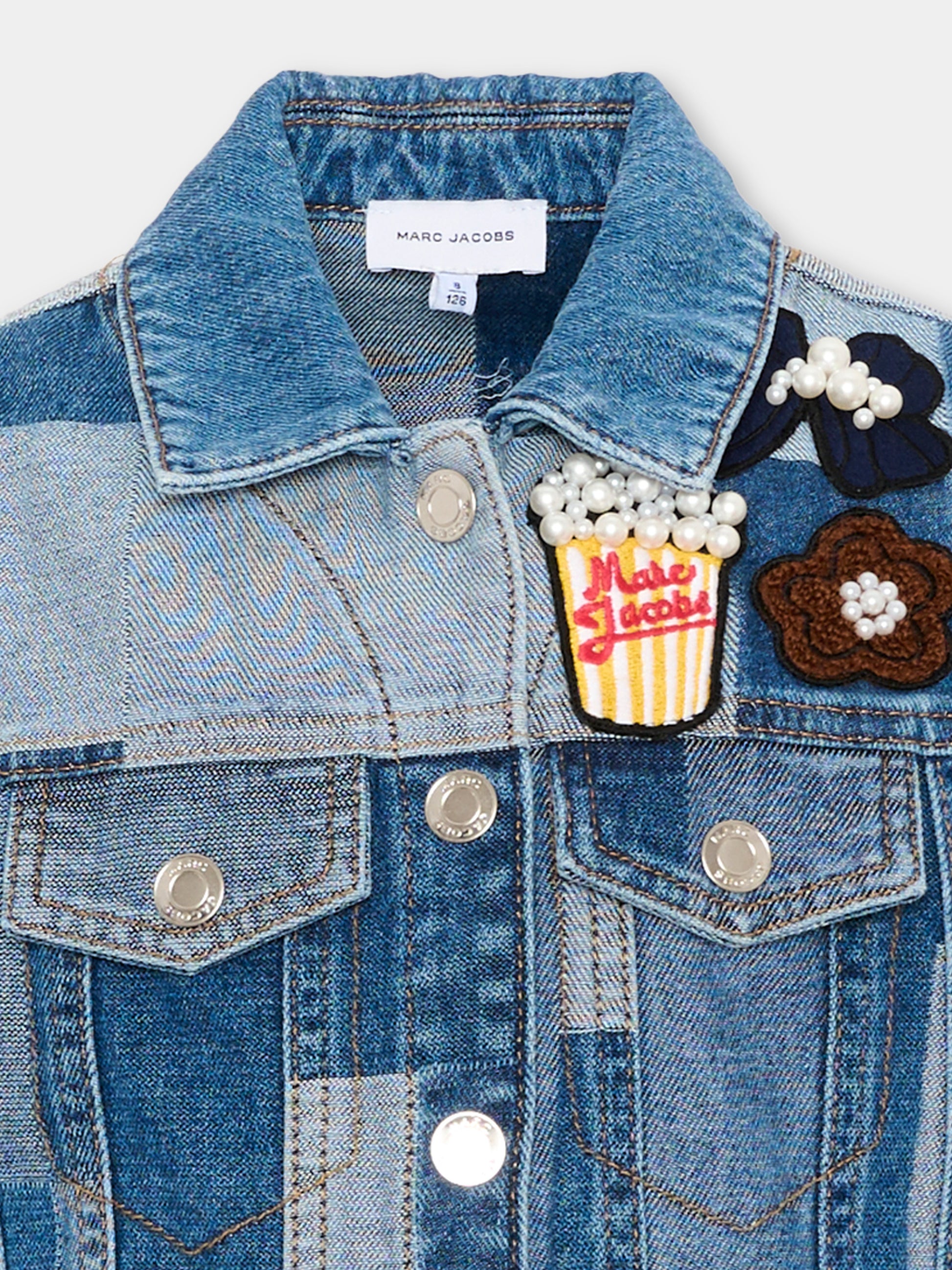 Vestito denim per bambina con patch,Marc Jacobs,W60977 Z10