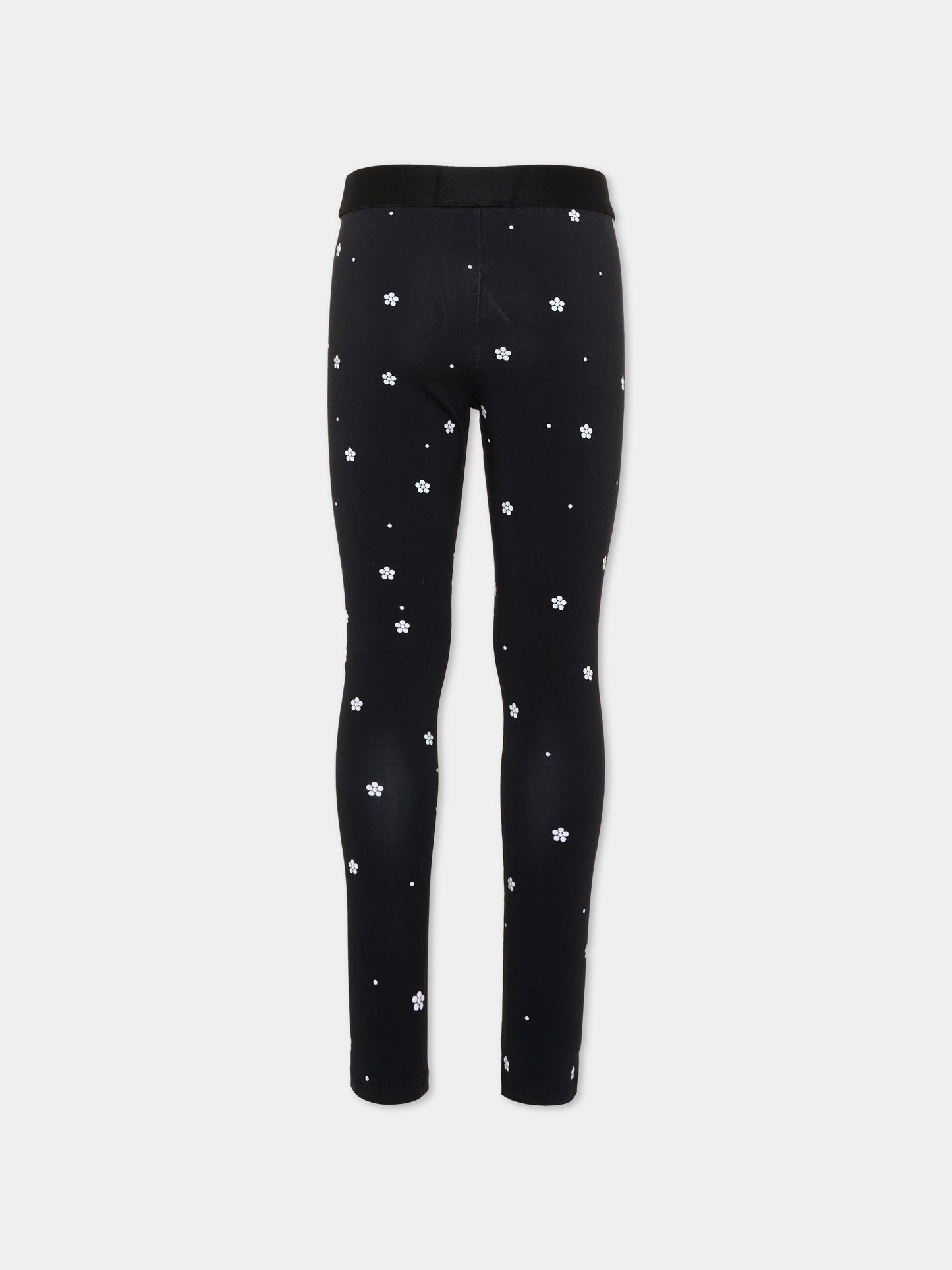 Leggings nero per bambina a fiori,Marc Jacobs,W60986 09B