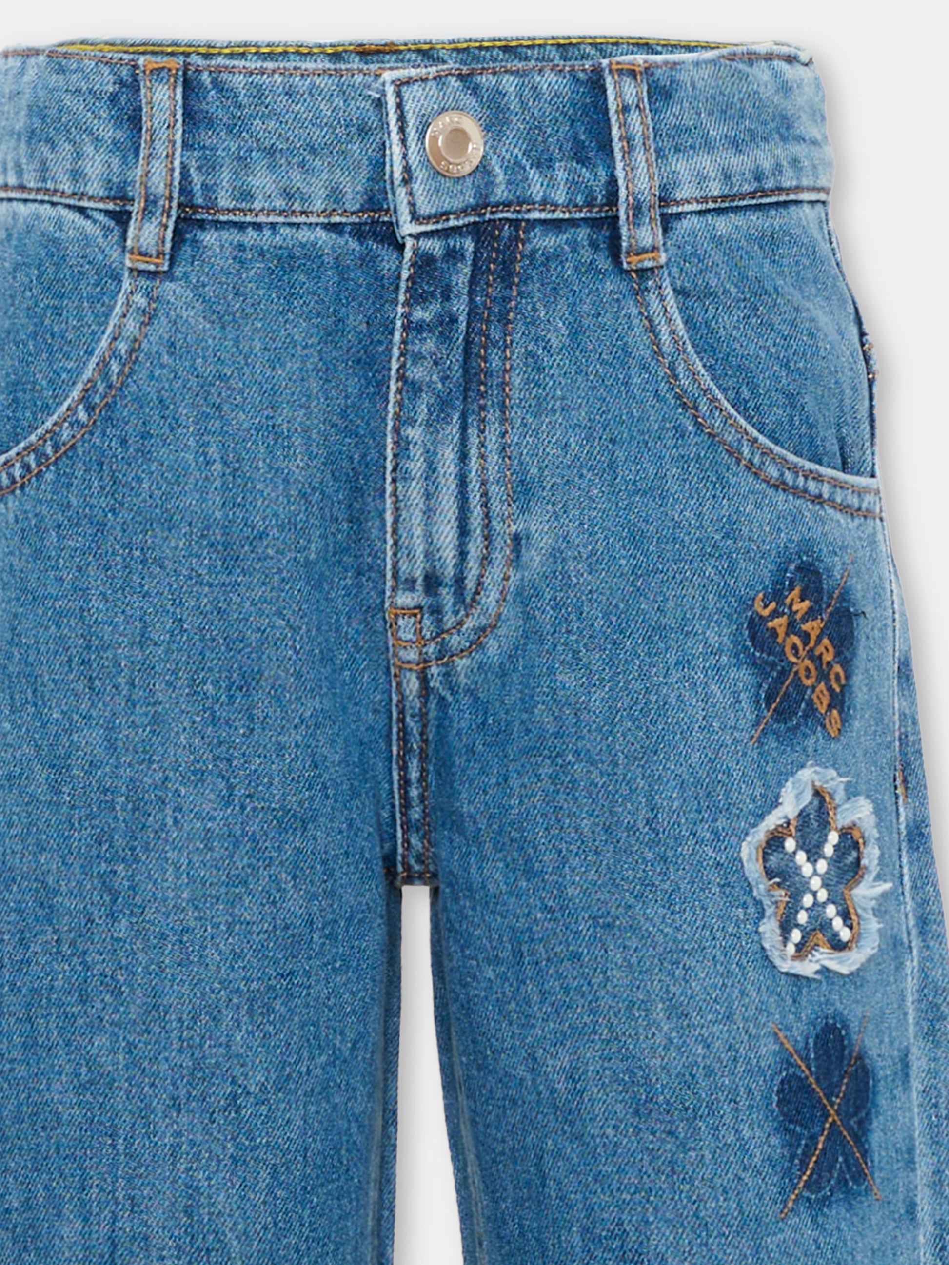 Jeans denim per bambina con ricami,Marc Jacobs,W60991 Z10