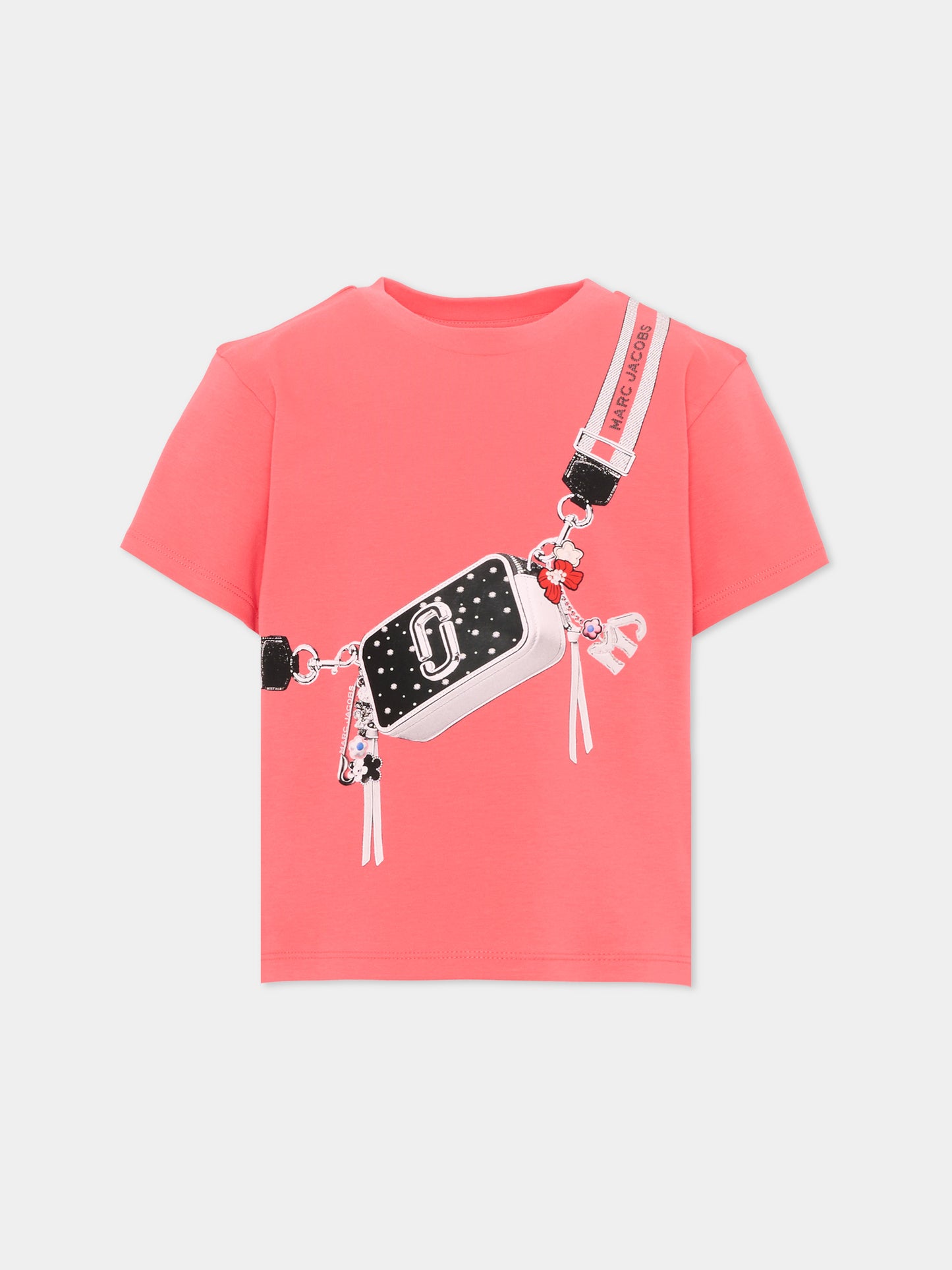 T-shirt rossa per bambina con stampa borsa,Marc Jacobs,W60994 98A