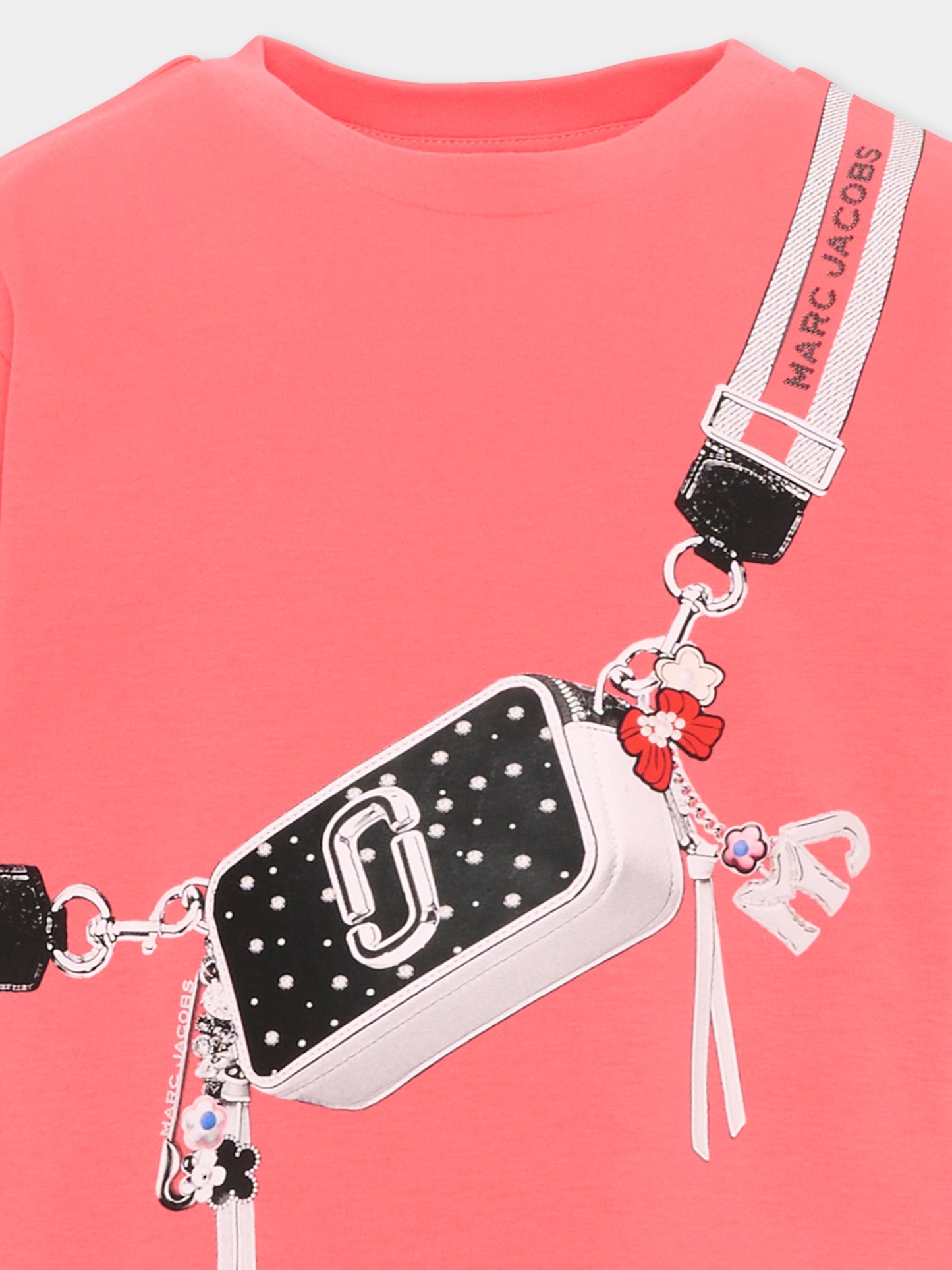 T-shirt rossa per bambina con stampa borsa,Marc Jacobs,W60994 98A