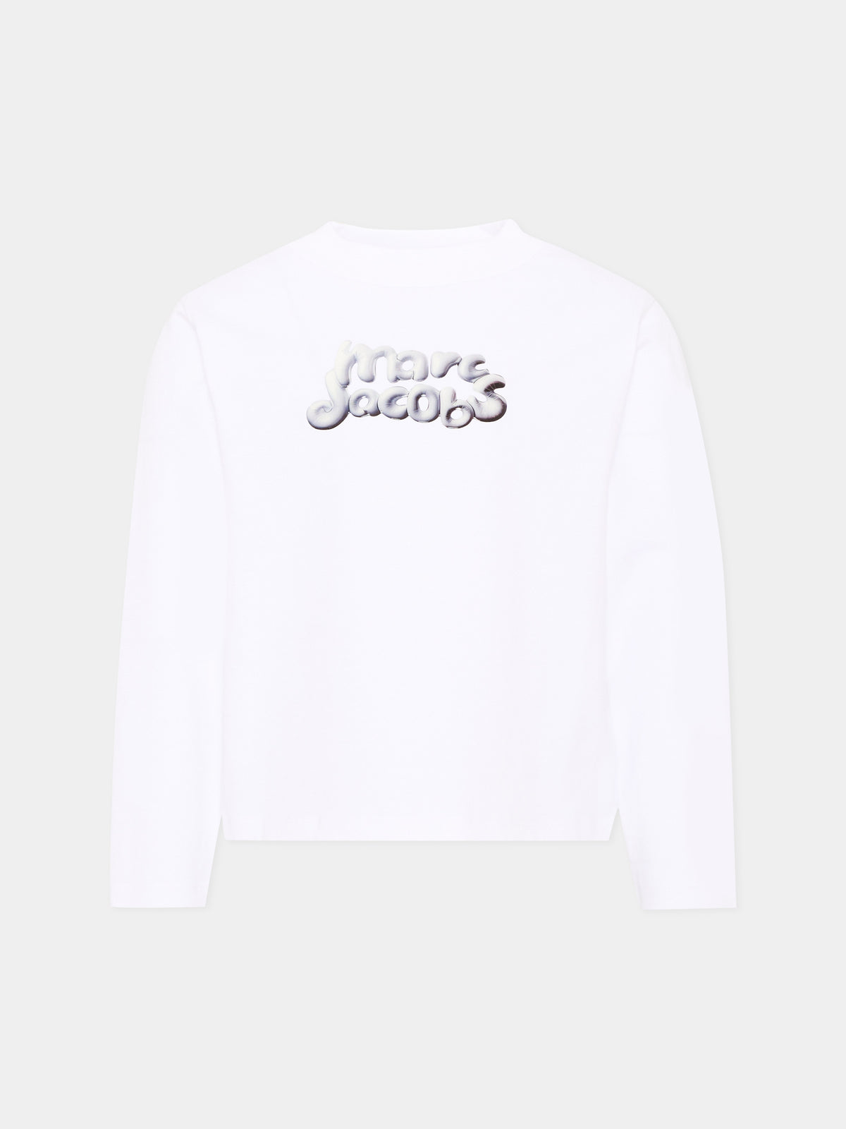 T-shirt a manica lunga bianca per bambina con logo,Marc Jacobs,W60997 10P