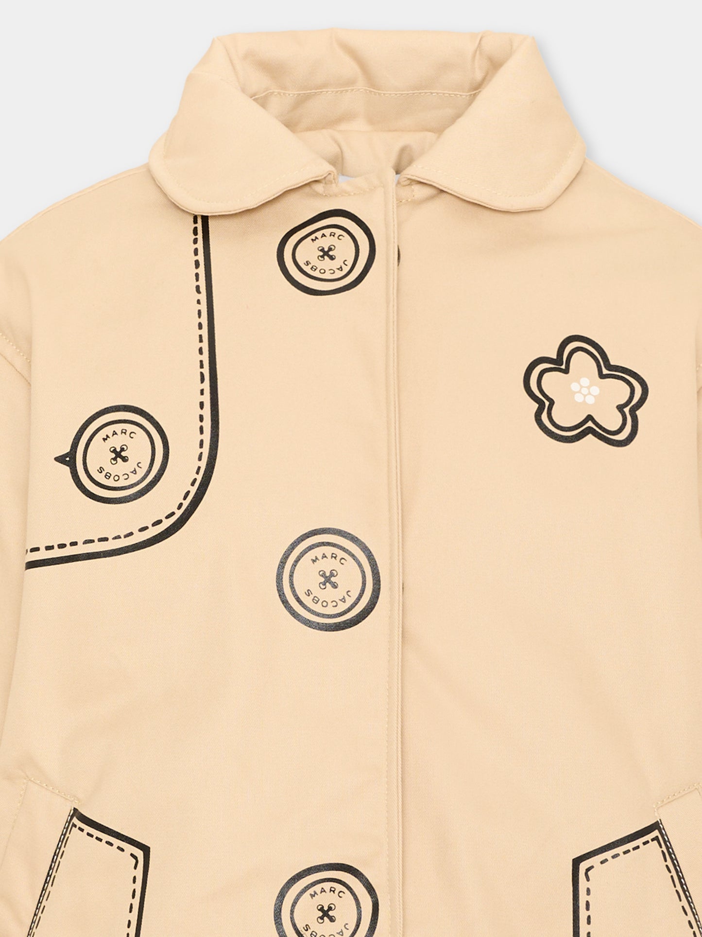 Trench beige per bambina con stampe,Marc Jacobs,W61016 296