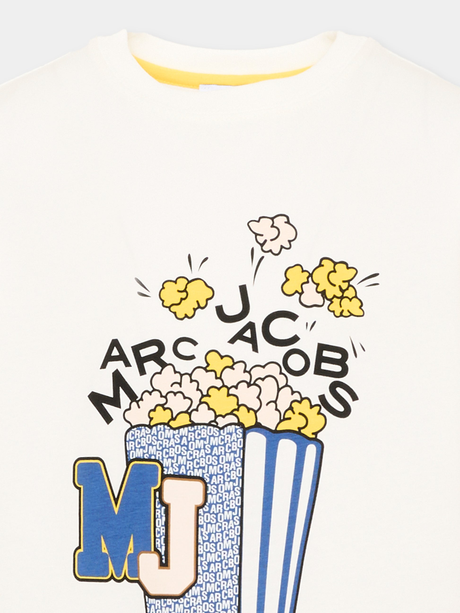 T-Shirt avorio per bambino con stampa popcorn,Marc Jacobs,W61031 126