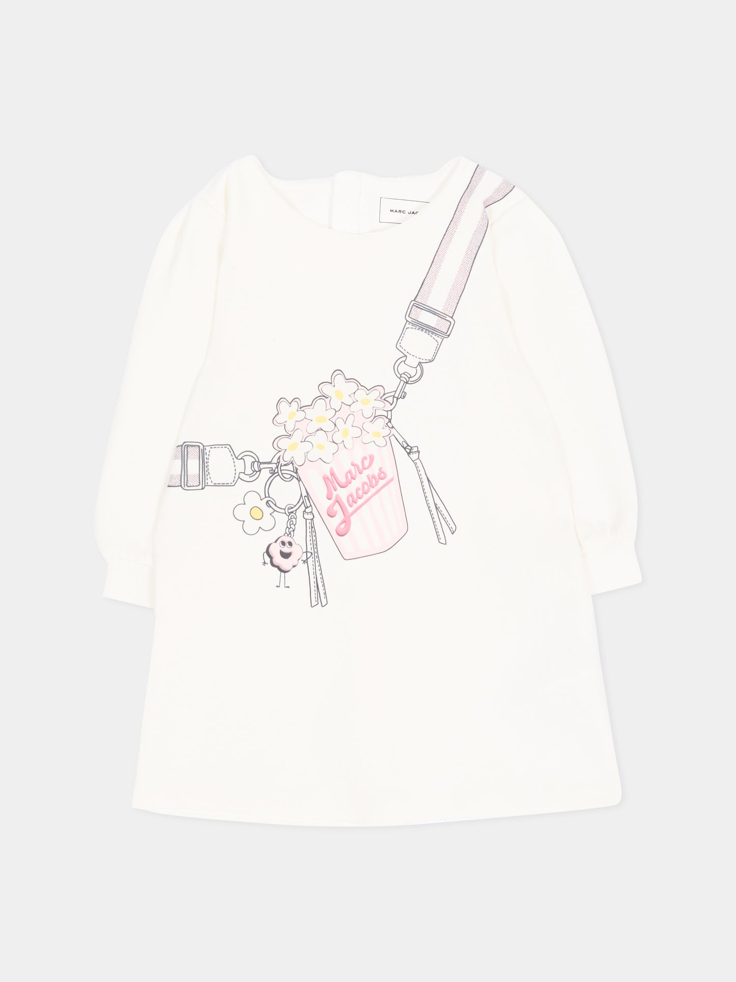 Vestito a manica lunga avorio con logo,Marc Jacobs,W61071 182