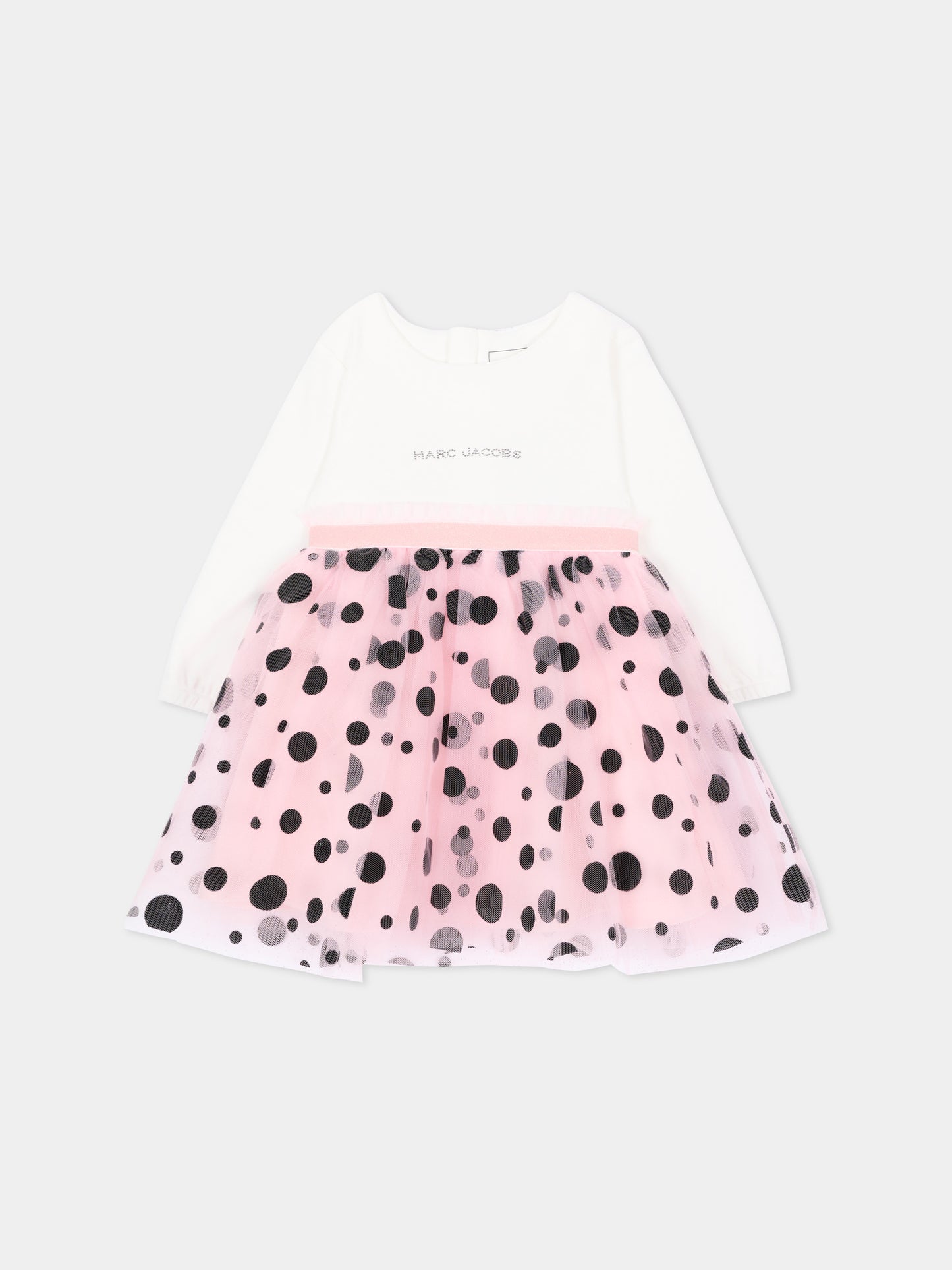 Abito elegante rosa per neonata a pois,Marc Jacobs,W61077 43M