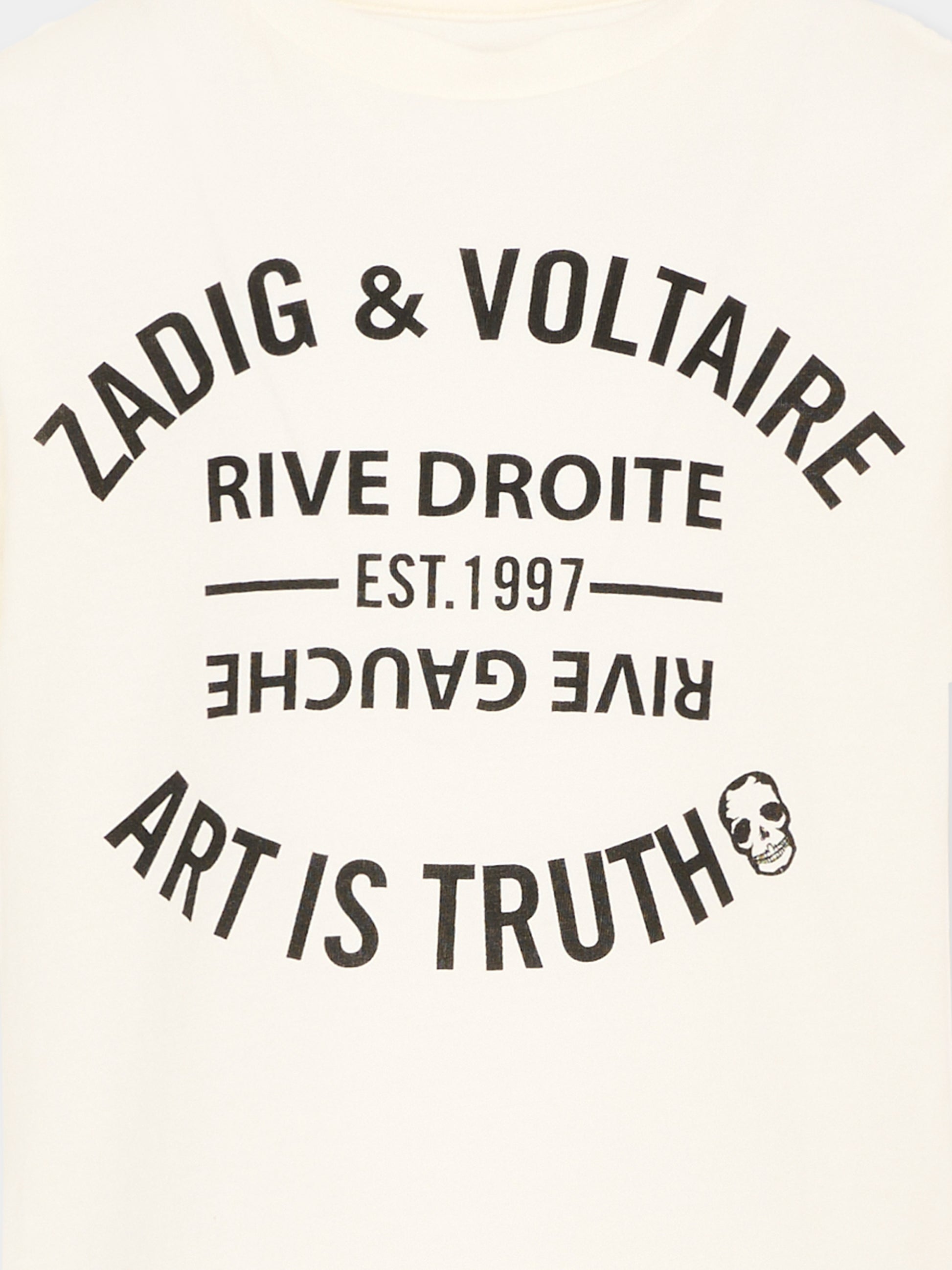 T-Shirt avorio per bambini con logo,Zadig & Voltaire Kids,X60628 195